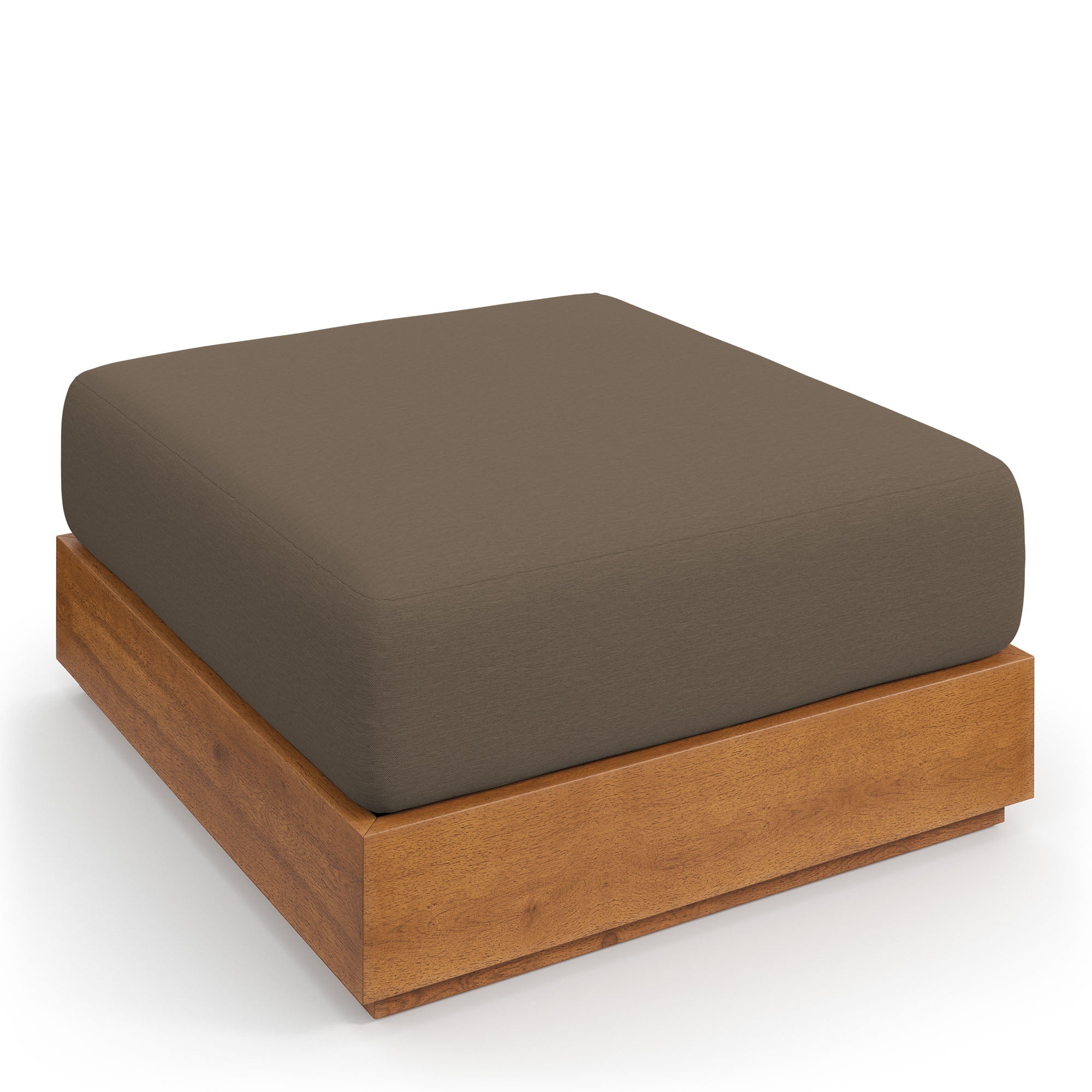 Tahoe Outdoor Patio Acacia Wood Ottoman - Thumbnail 4
