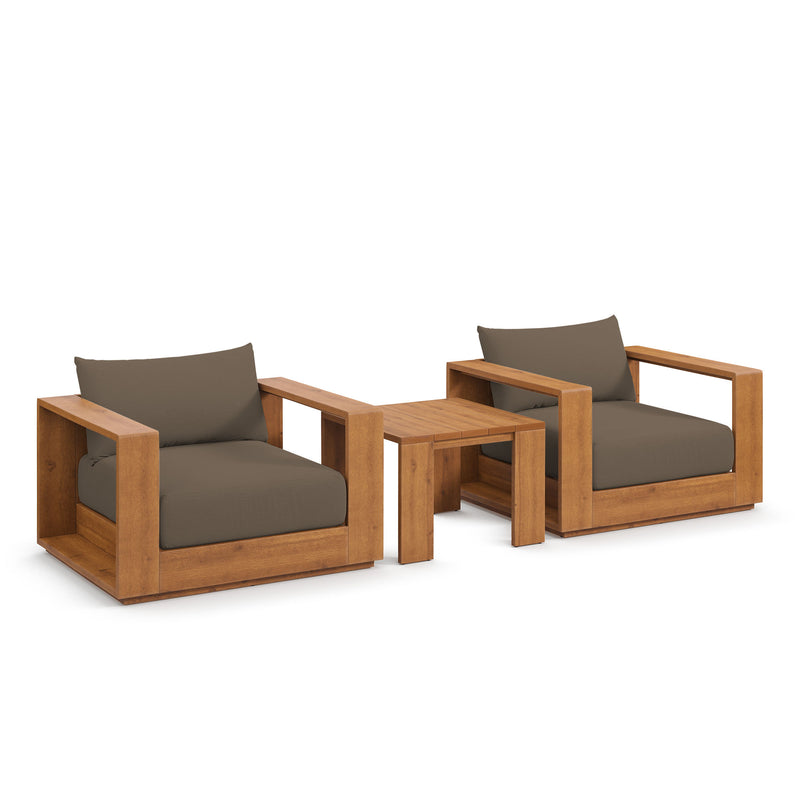 Tahoe 3-Piece Outdoor Patio Acacia Wood Furniture Set by Modway | Sofas | Modishstore - 2