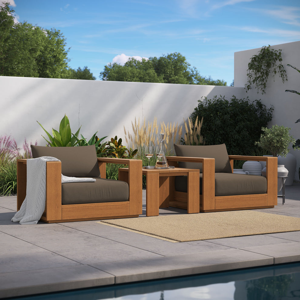 Tahoe 3-Piece Outdoor Patio Acacia Wood Furniture Set by Modway | Sofas | Modishstore - 1