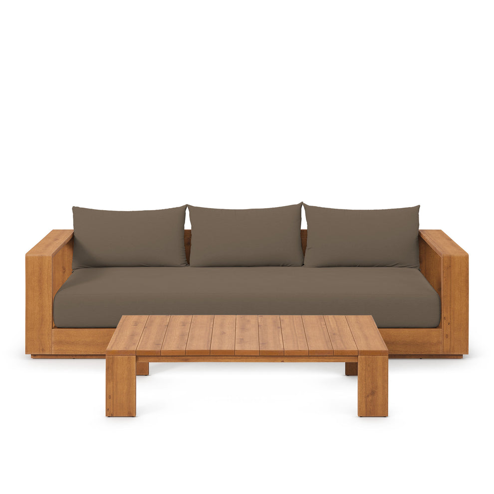 Tahoe 2-Piece Outdoor Patio Acacia Wood Sofa and Coffee Table Set by Modway | Sofas | Modishstore - 3