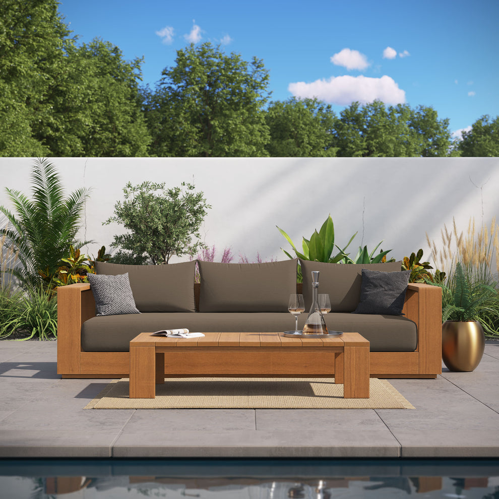 Tahoe 2-Piece Outdoor Patio Acacia Wood Sofa and Coffee Table Set by Modway | Sofas | Modishstore - 1