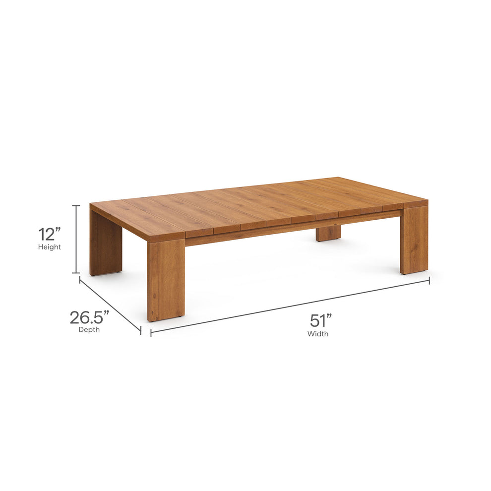 Tahoe 2-Piece Outdoor Patio Acacia Wood Sofa and Coffee Table Set by Modway | Sofas | Modishstore - 8
