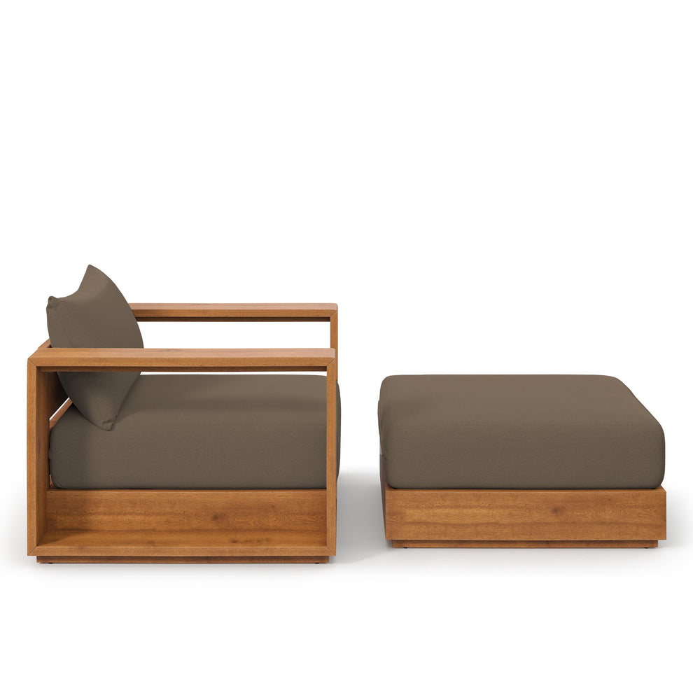 Tahoe 2-Piece Outdoor Patio Acacia Wood Armchair and Ottoman Set by Modway | Sofas | Modishstore - 3