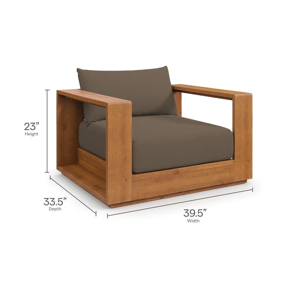 Tahoe 2-Piece Outdoor Patio Acacia Wood Armchair and Ottoman Set by Modway | Sofas | Modishstore - 7