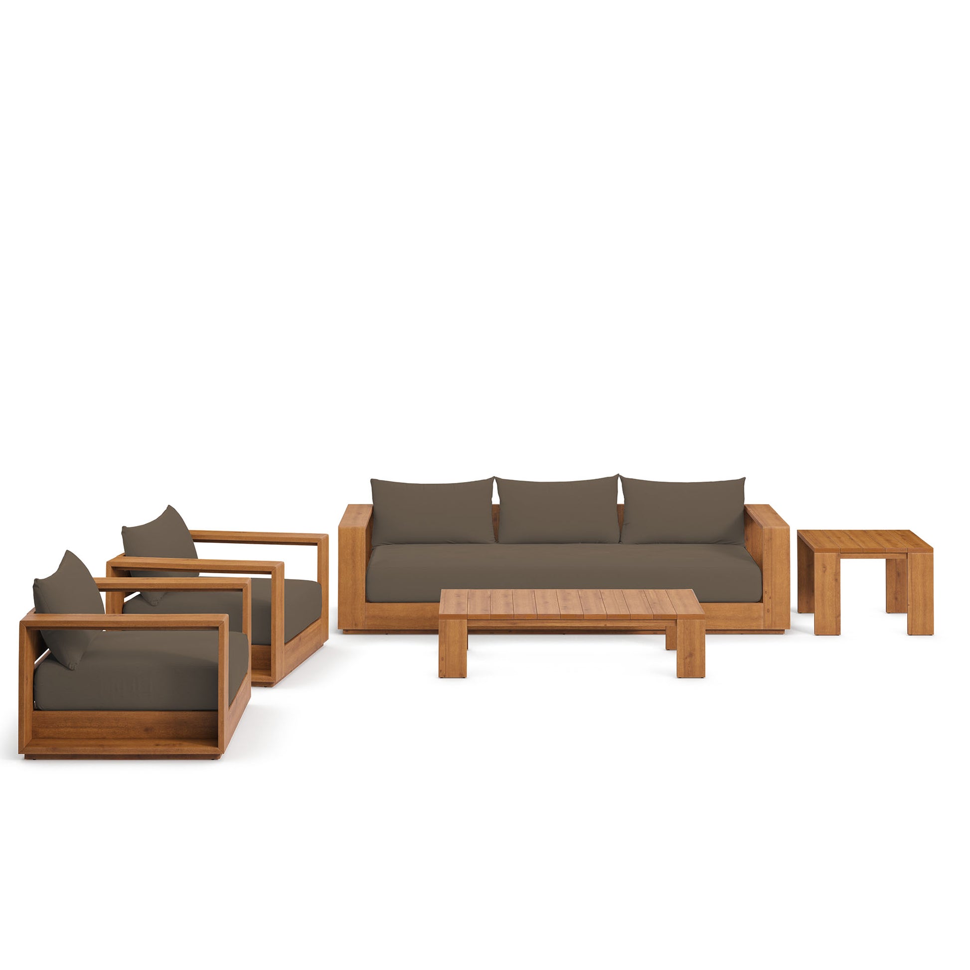 Tahoe 5-Piece Outdoor Patio Acacia Wood Furniture Set by Modway | Sofas | Modishstore - 2