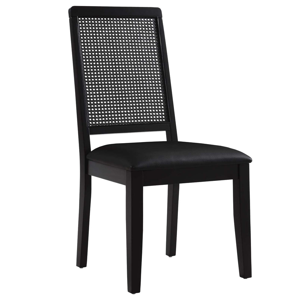 Arlo Vegan Leather Upholstered Faux Rattan and Wood Dining Side Chairs - Set of 2 By Modway - EEI-6802 | Dining Chairs | Modishstore - 3
