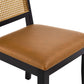 Arlo Vegan Leather Upholstered Faux Rattan and Wood Dining Side Chairs - Set of 2 By Modway - EEI-6802 | Dining Chairs | Modishstore - 16