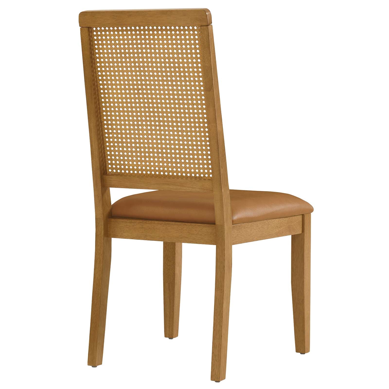 Arlo Vegan Leather Upholstered Faux Rattan and Wood Dining Side Chairs - Set of 2 By Modway - EEI-6802 | Dining Chairs | Modishstore - 23