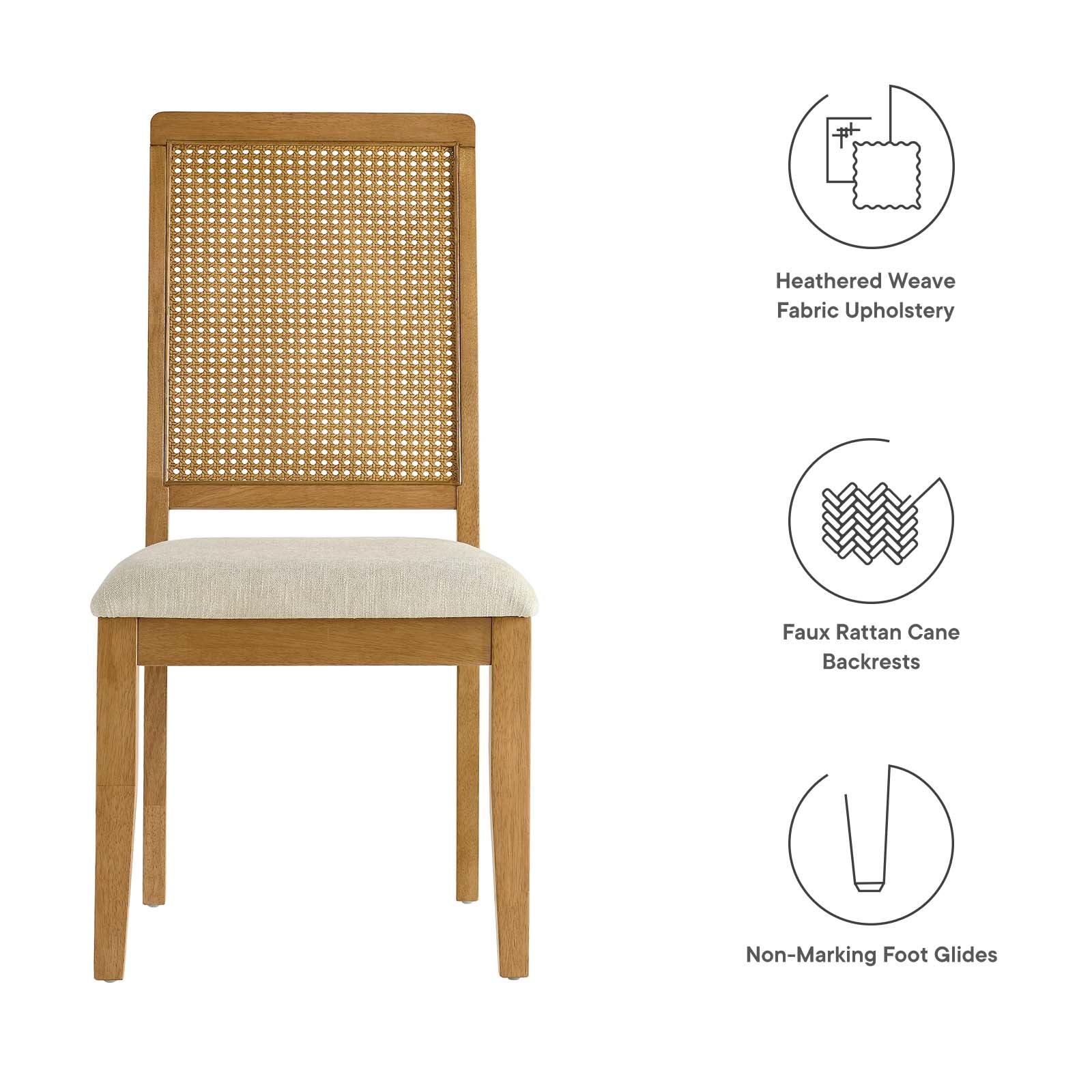 Arlo Faux Rattan and Wood Dining Side Chairs - Set of 2 By Modway - EEI-6803 | Dining Chairs | Modishstore - 27