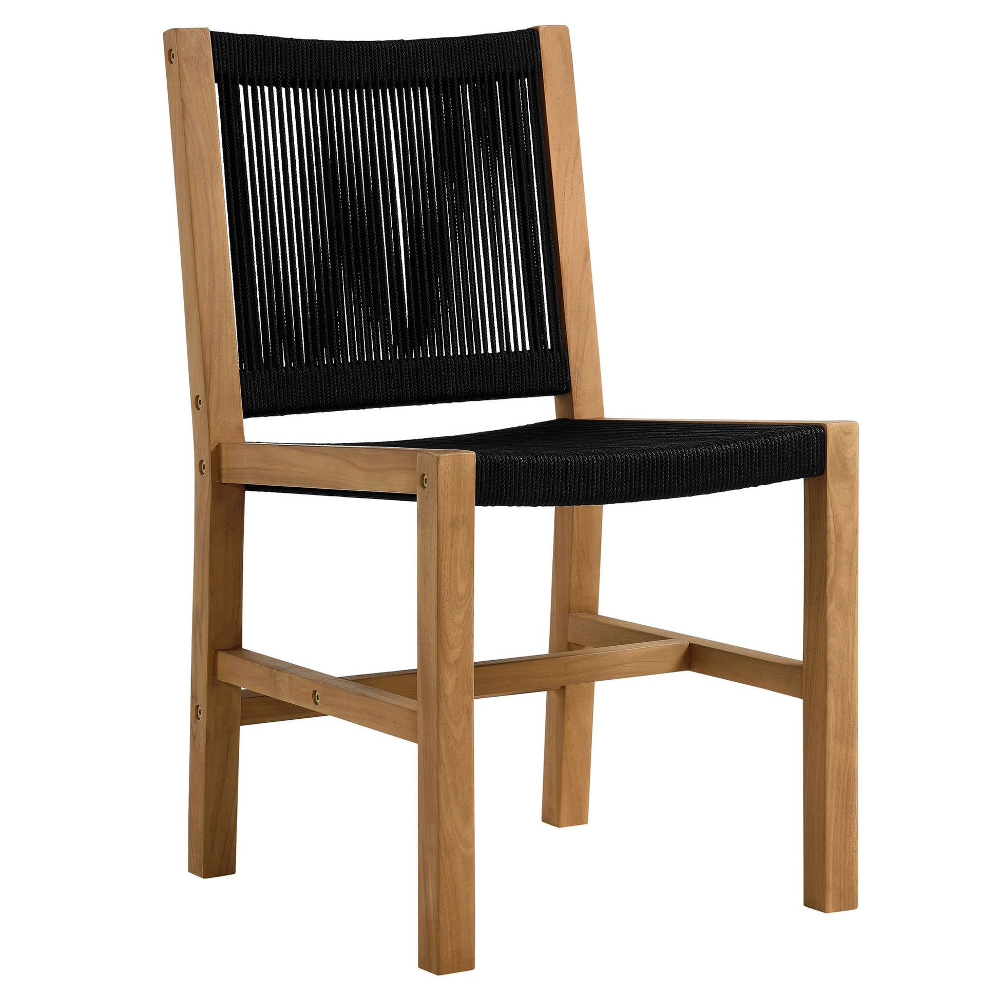 Vienna Outdoor Patio Teak and Rope Armless Dining Chairs Set of 2 by Modway | Dining Chairs | Modishstore - 3