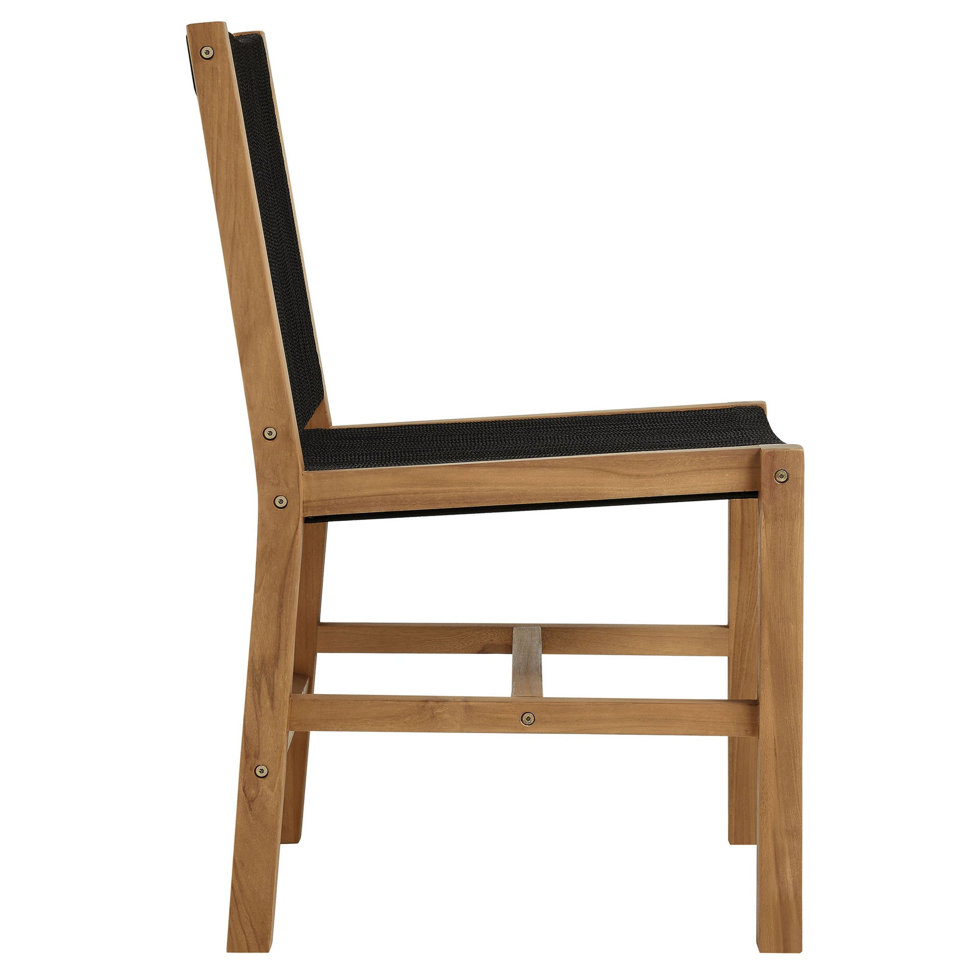 Vienna Outdoor Patio Teak and Rope Armless Dining Chairs Set of 2 by Modway | Dining Chairs | Modishstore - 4