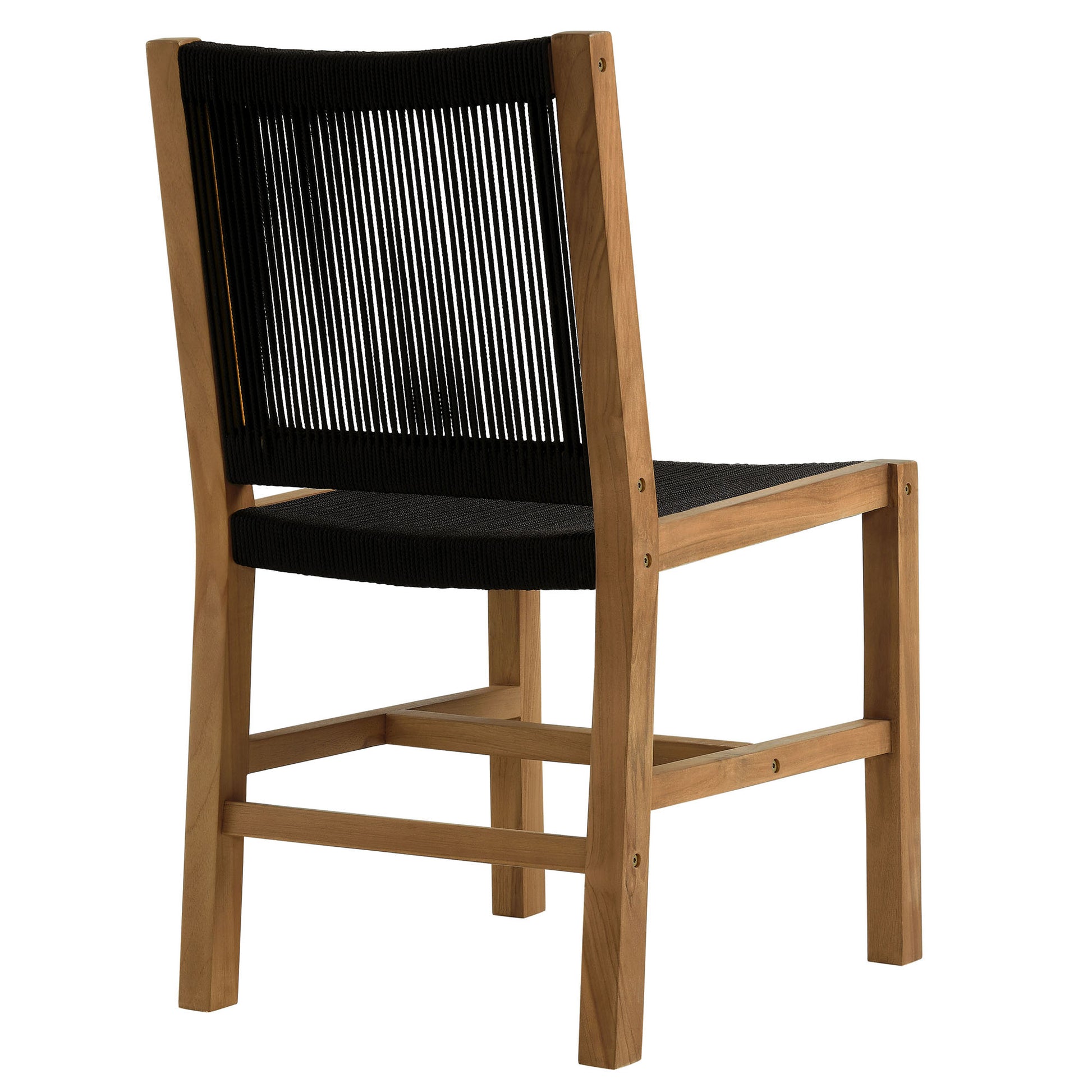 Vienna Outdoor Patio Teak and Rope Armless Dining Chairs Set of 2 by Modway | Dining Chairs | Modishstore - 5