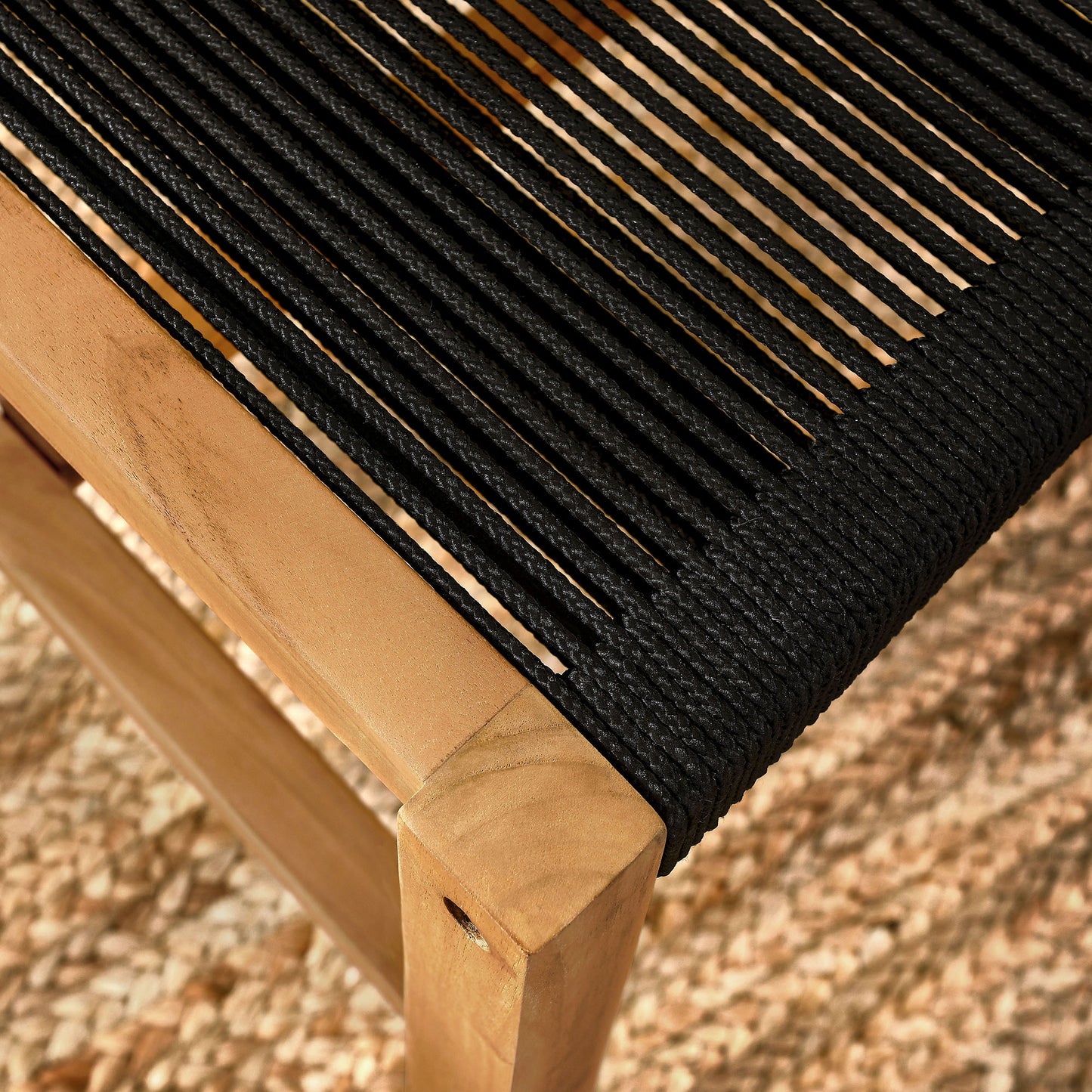 Vienna Outdoor Patio Teak and Rope Armless Dining Chairs Set of 2 by Modway | Dining Chairs | Modishstore - 8