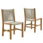 Vienna Outdoor Patio Teak and Rope Armless Dining Chairs Set of 2 by Modway | Dining Chairs | Modishstore - 11