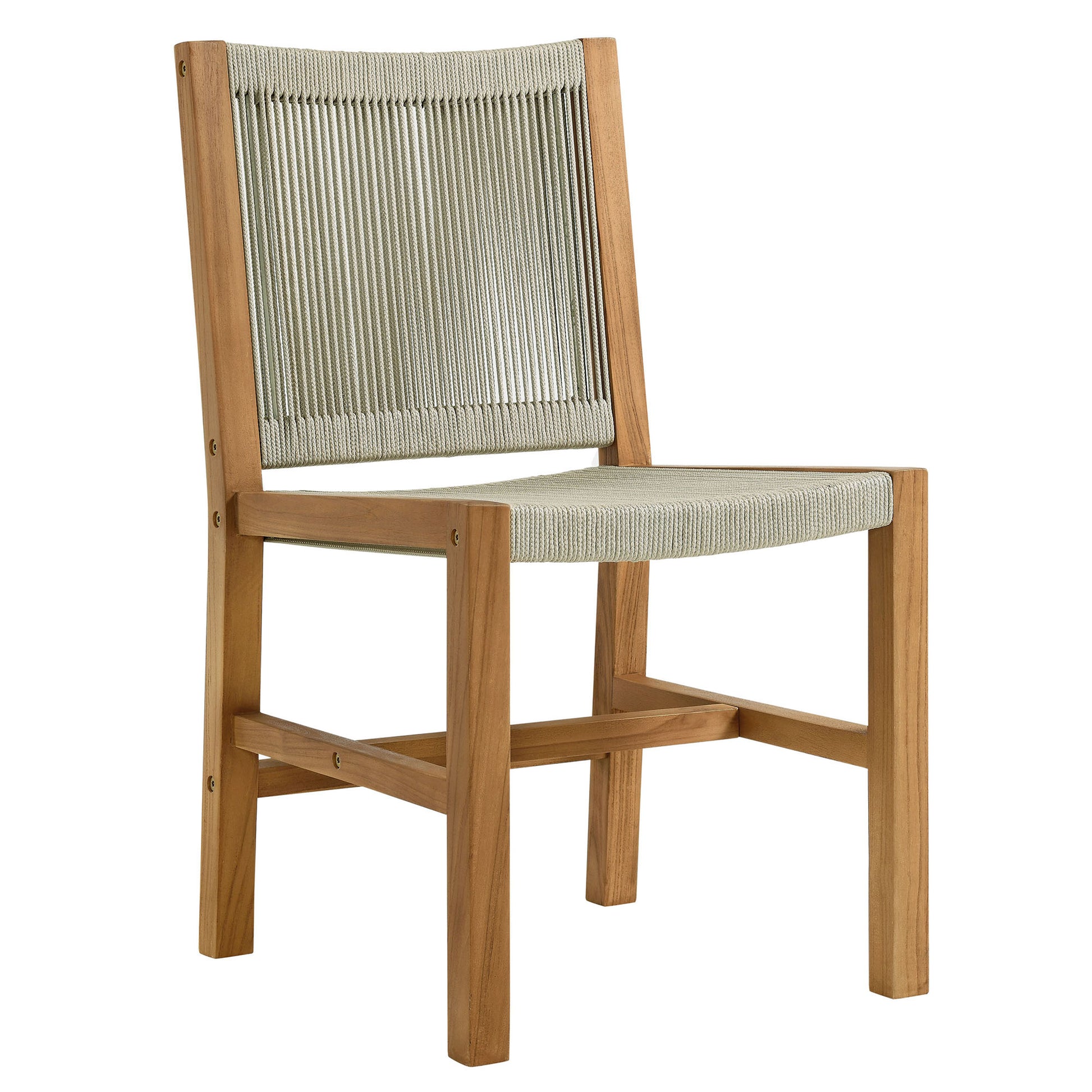 Vienna Outdoor Patio Teak and Rope Armless Dining Chairs Set of 2 by Modway | Dining Chairs | Modishstore - 12