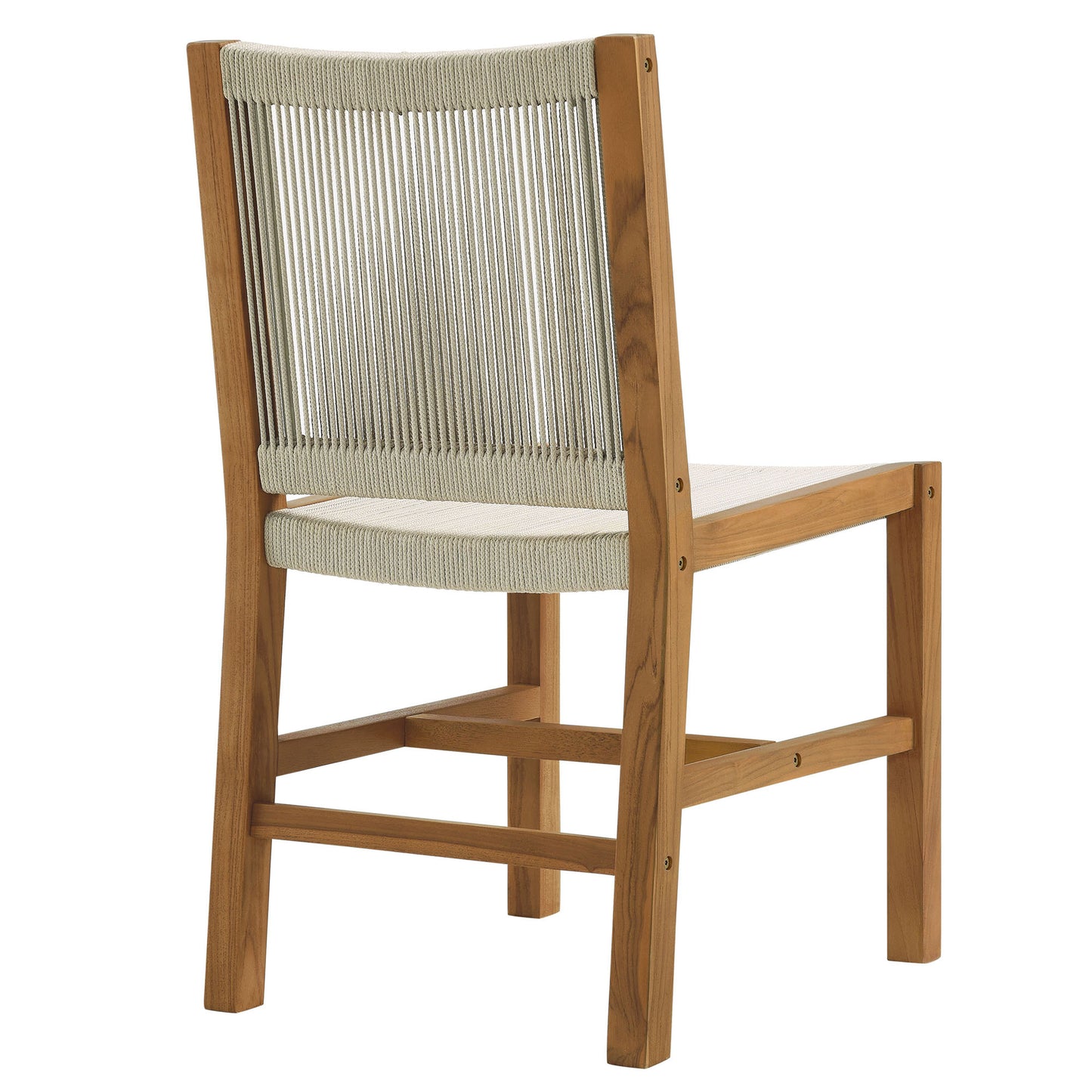 Vienna Outdoor Patio Teak and Rope Armless Dining Chairs Set of 2 by Modway | Dining Chairs | Modishstore - 14