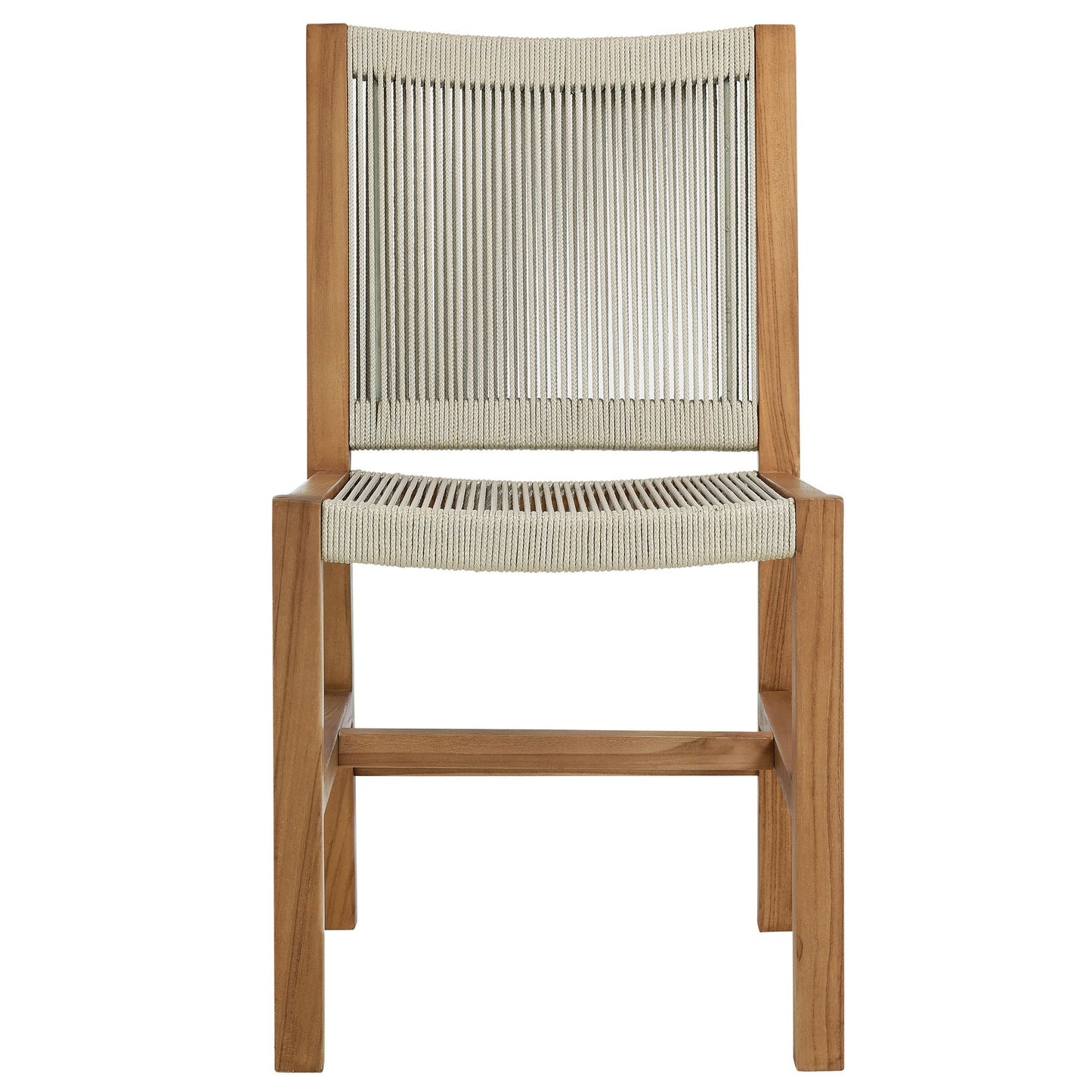 Vienna Outdoor Patio Teak and Rope Armless Dining Chairs Set of 2 by Modway | Dining Chairs | Modishstore - 15