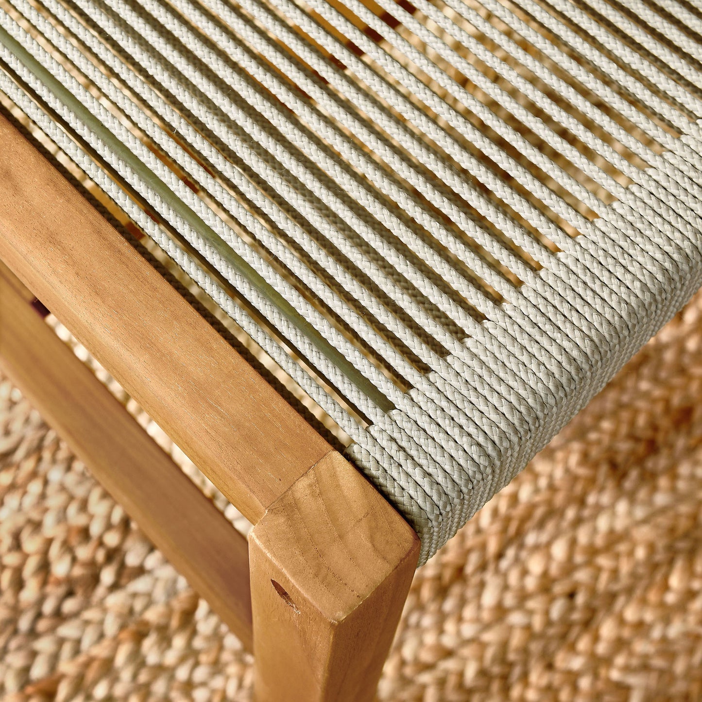 Vienna Outdoor Patio Teak and Rope Armless Dining Chairs Set of 2 by Modway | Dining Chairs | Modishstore - 17