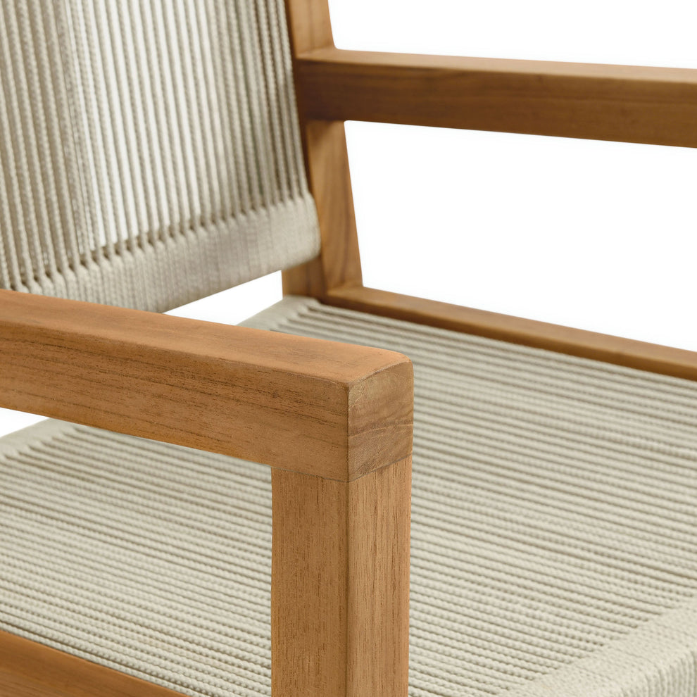 Vienna Outdoor Patio Teak and Rope Dining Armchairs Set of 2 by Modway | Armchairs | Modishstore - 16