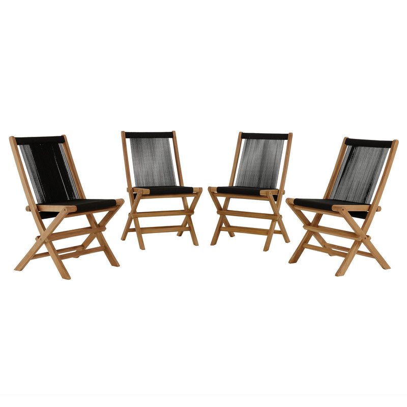 Vienna Outdoor Patio Teak and Rope Folding Chairs Set of 4 by Modway | Outdoor Chairs | Modishstore - 2