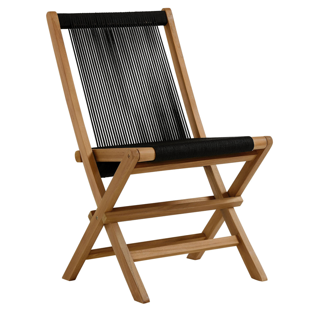 Vienna Outdoor Patio Teak and Rope Folding Chairs Set of 4 by Modway | Outdoor Chairs | Modishstore - 3