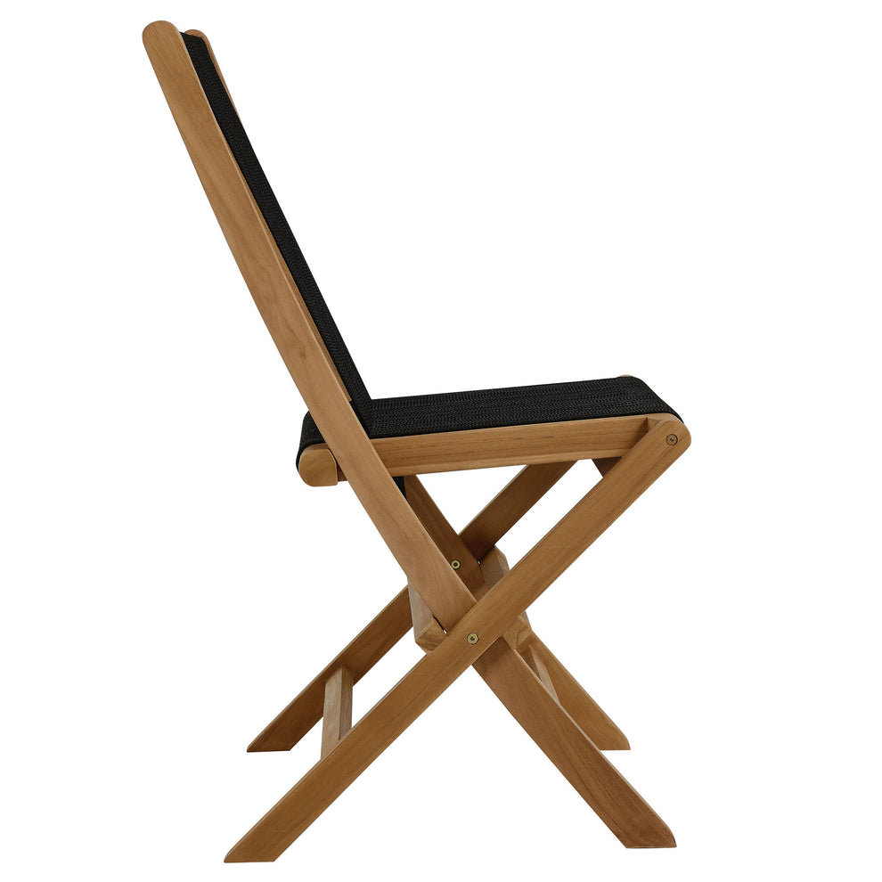 Vienna Outdoor Patio Teak and Rope Folding Chairs Set of 4 by Modway | Outdoor Chairs | Modishstore - 4
