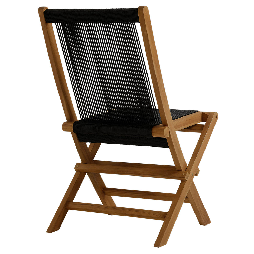 Vienna Outdoor Patio Teak and Rope Folding Chairs Set of 4 by Modway | Outdoor Chairs | Modishstore - 5