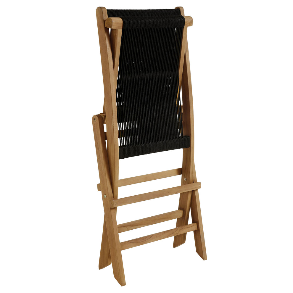Vienna Outdoor Patio Teak and Rope Folding Chairs Set of 4 by Modway | Outdoor Chairs | Modishstore - 7
