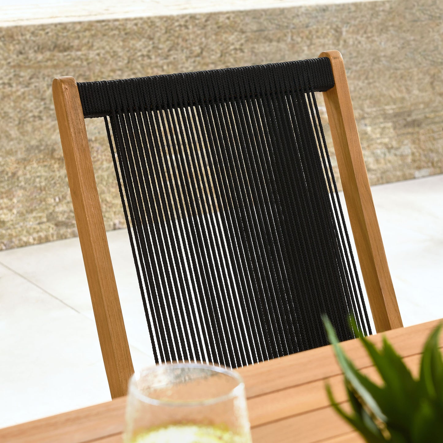 Vienna Outdoor Patio Teak and Rope Folding Chairs Set of 4 by Modway | Outdoor Chairs | Modishstore - 9