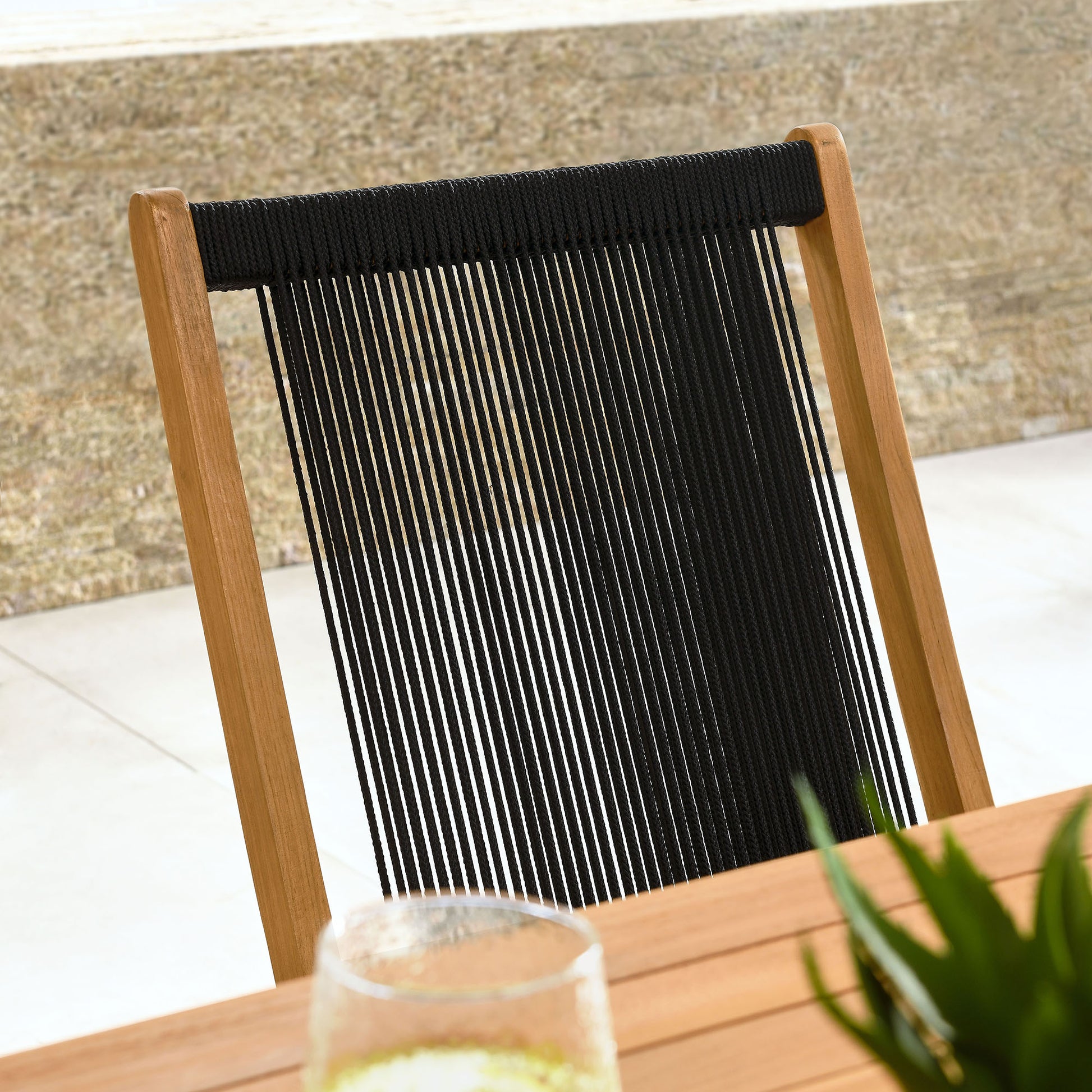 Vienna Outdoor Patio Teak and Rope Folding Chairs Set of 4 by Modway | Outdoor Chairs | Modishstore - 9