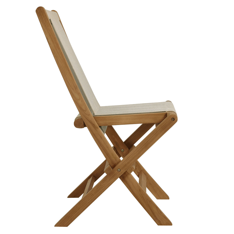 Vienna Outdoor Patio Teak and Rope Folding Chairs Set of 4 by Modway | Outdoor Chairs | Modishstore - 14