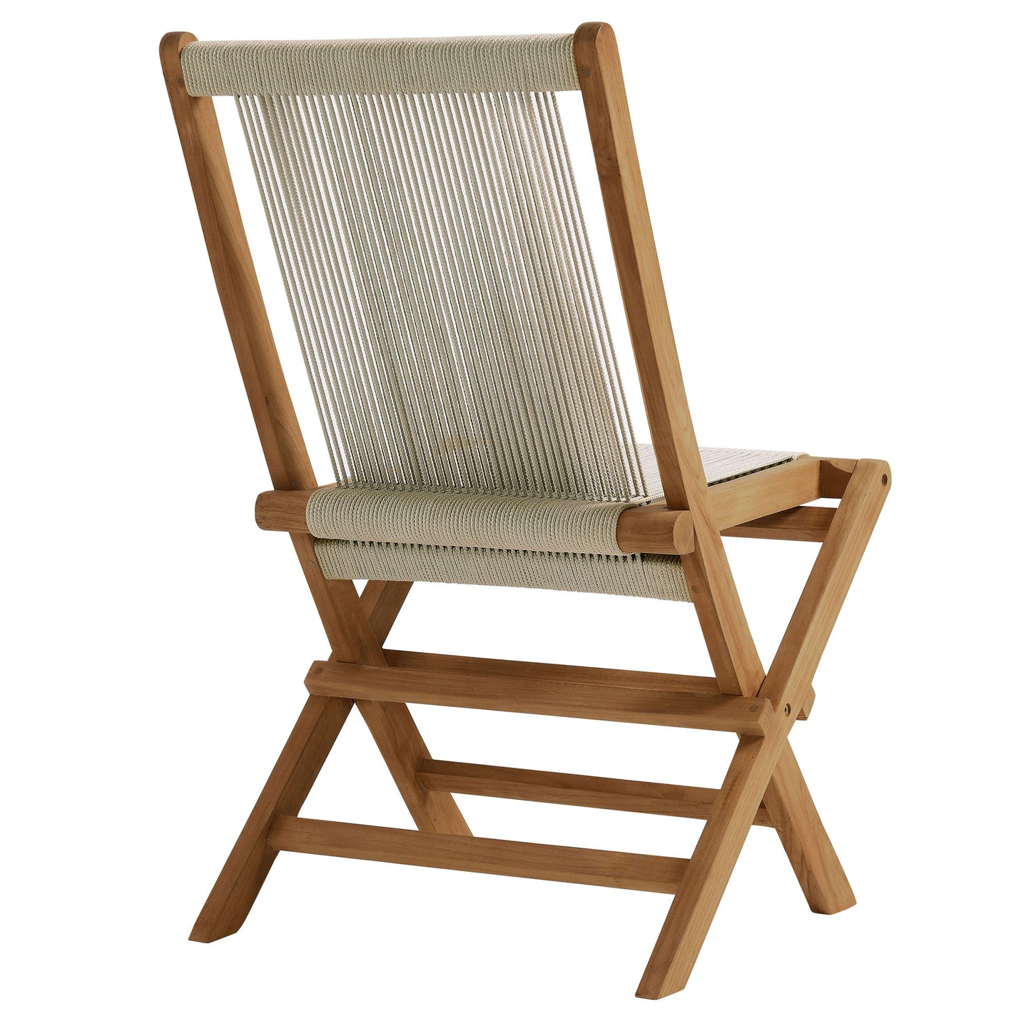Vienna Outdoor Patio Teak and Rope Folding Chairs Set of 4 by Modway | Outdoor Chairs | Modishstore - 15