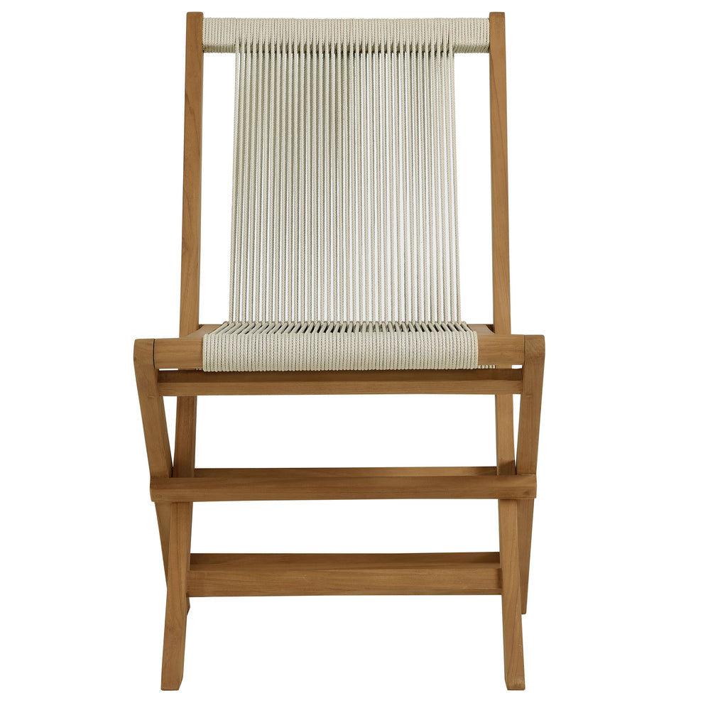 Vienna Outdoor Patio Teak and Rope Folding Chairs Set of 4 by Modway | Outdoor Chairs | Modishstore - 16