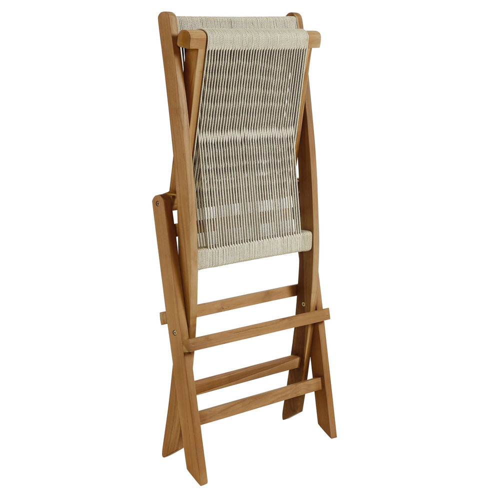 Vienna Outdoor Patio Teak and Rope Folding Chairs Set of 4 by Modway | Outdoor Chairs | Modishstore - 17