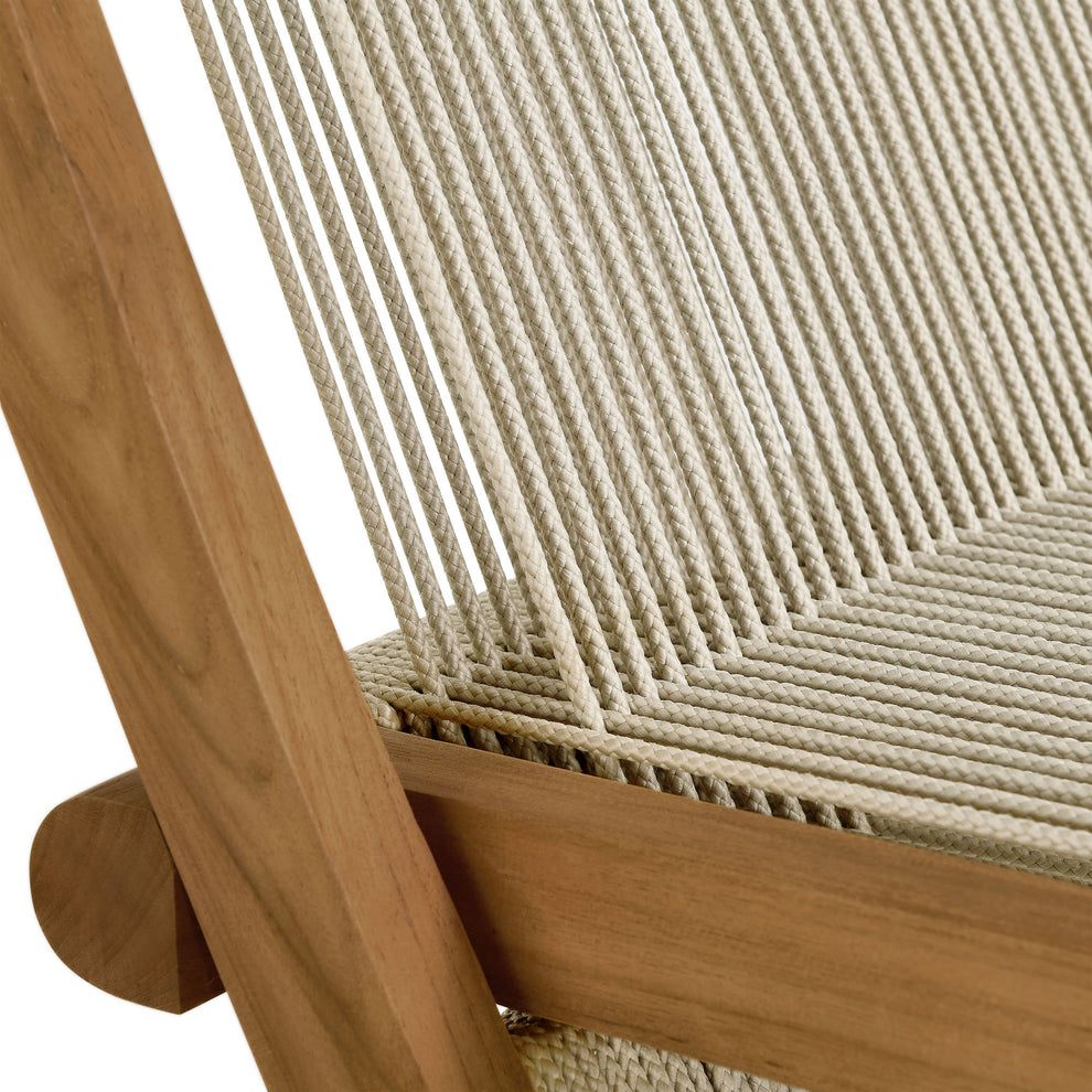 Vienna Outdoor Patio Teak and Rope Folding Chairs Set of 4 by Modway | Outdoor Chairs | Modishstore - 18