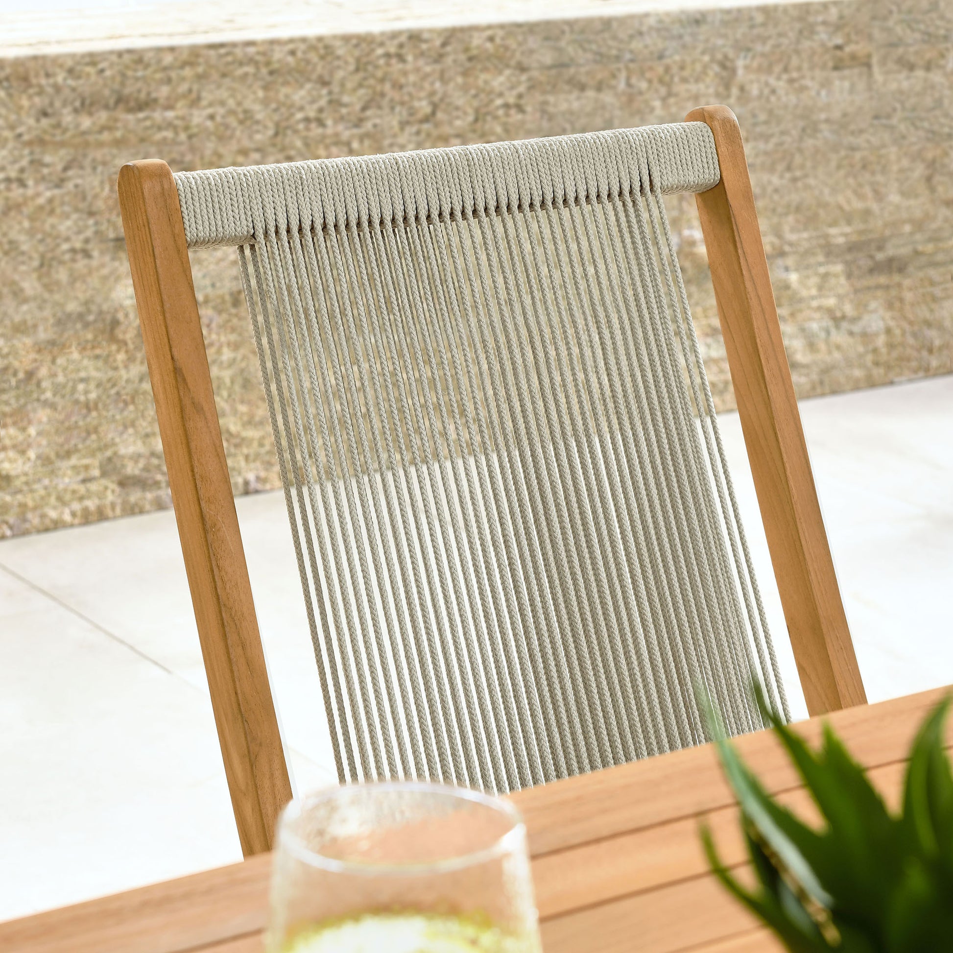 Vienna Outdoor Patio Teak and Rope Folding Chairs Set of 4 by Modway | Outdoor Chairs | Modishstore - 19