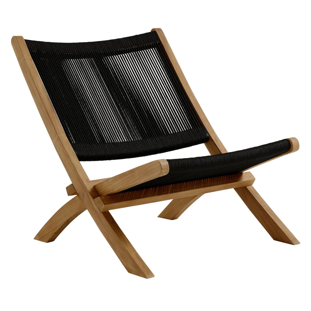 Vienna Outdoor Patio Teak and Rope Folding Accent Lounge Chair by Modway | Outdoor Chairs | Modishstore - 2