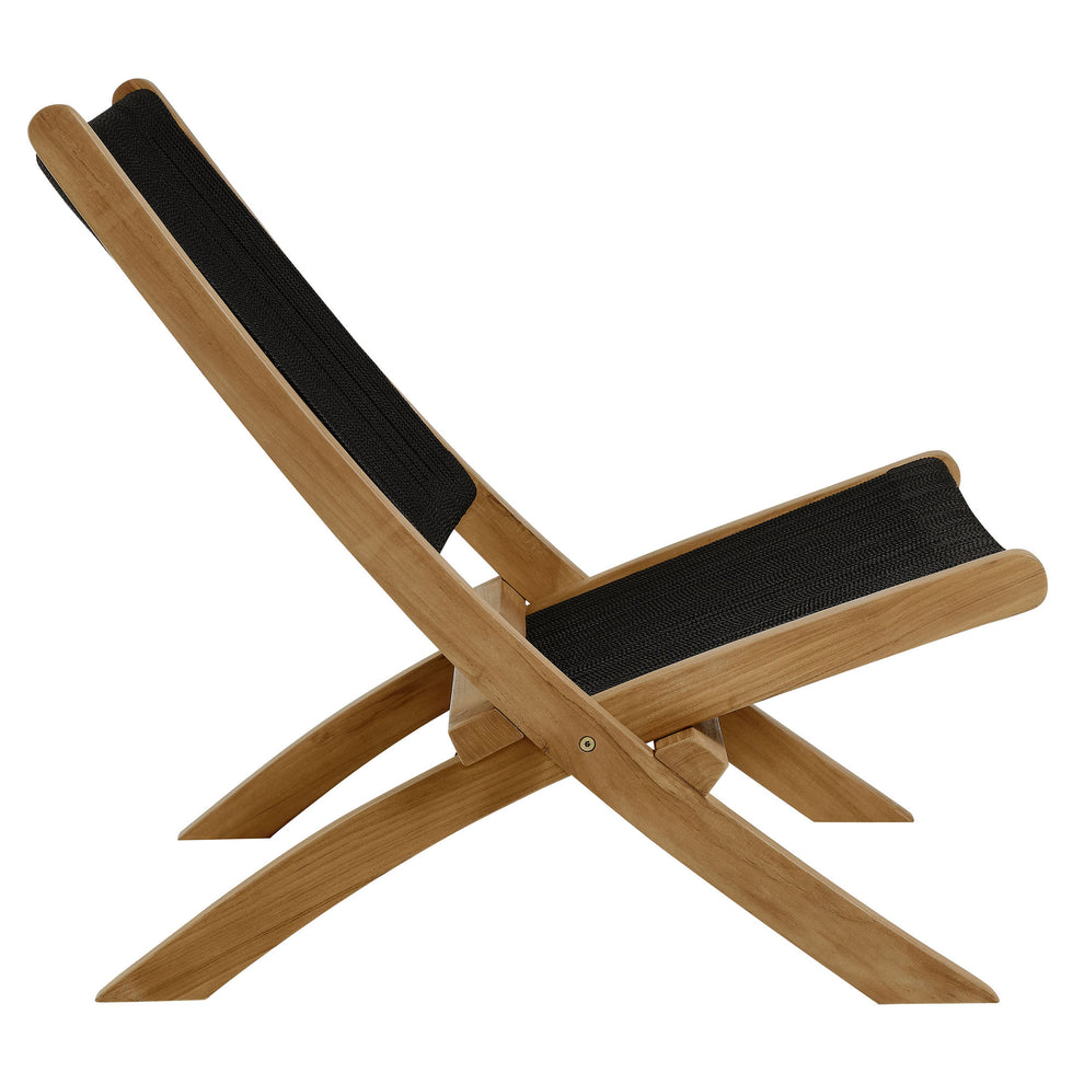 Vienna Outdoor Patio Teak and Rope Folding Accent Lounge Chair by Modway | Outdoor Chairs | Modishstore - 3
