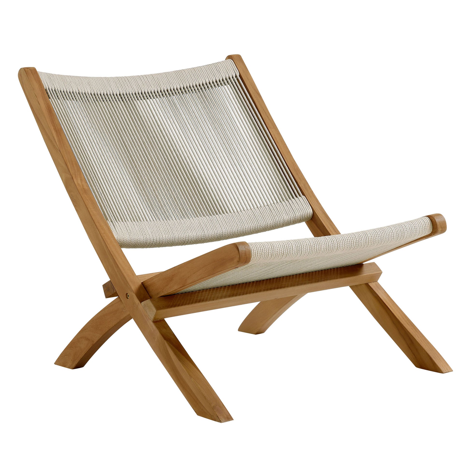 Vienna Outdoor Patio Teak and Rope Folding Accent Lounge Chair by Modway | Outdoor Chairs | Modishstore - 11