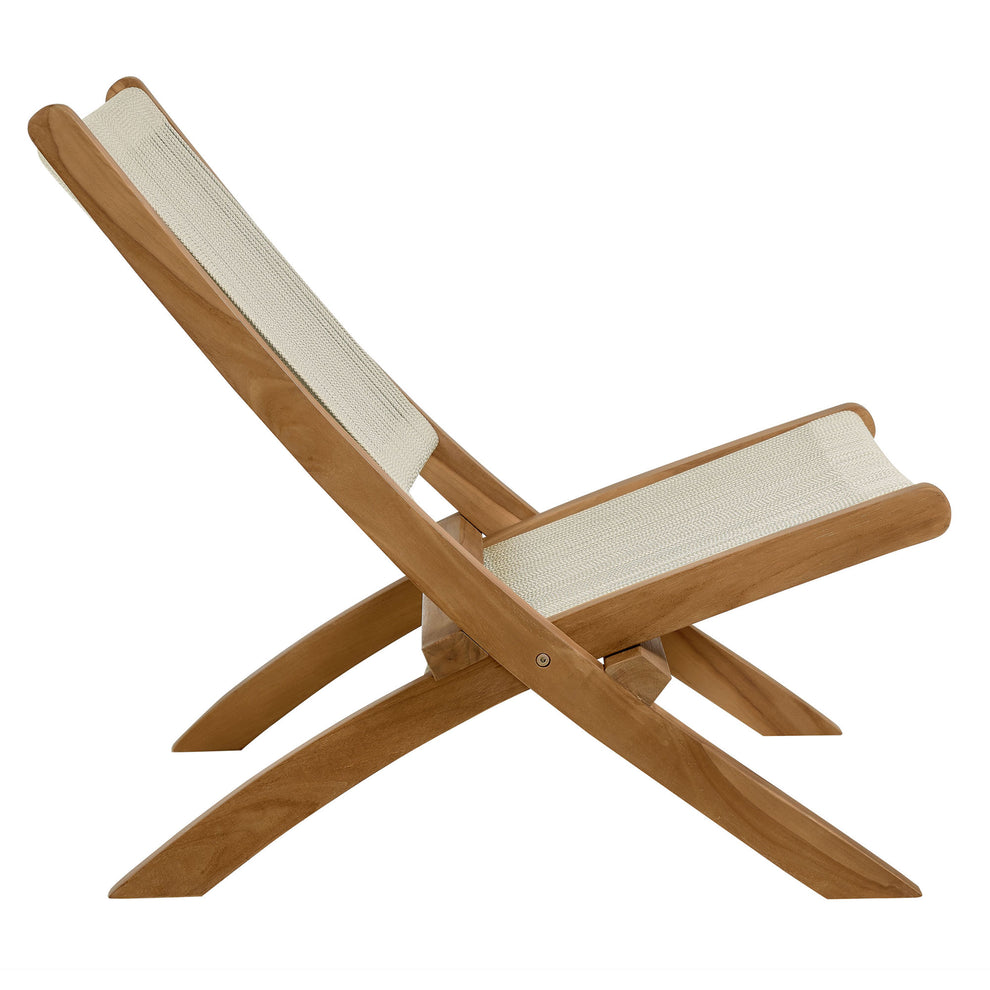 Vienna Outdoor Patio Teak and Rope Folding Accent Lounge Chair by Modway | Outdoor Chairs | Modishstore - 12