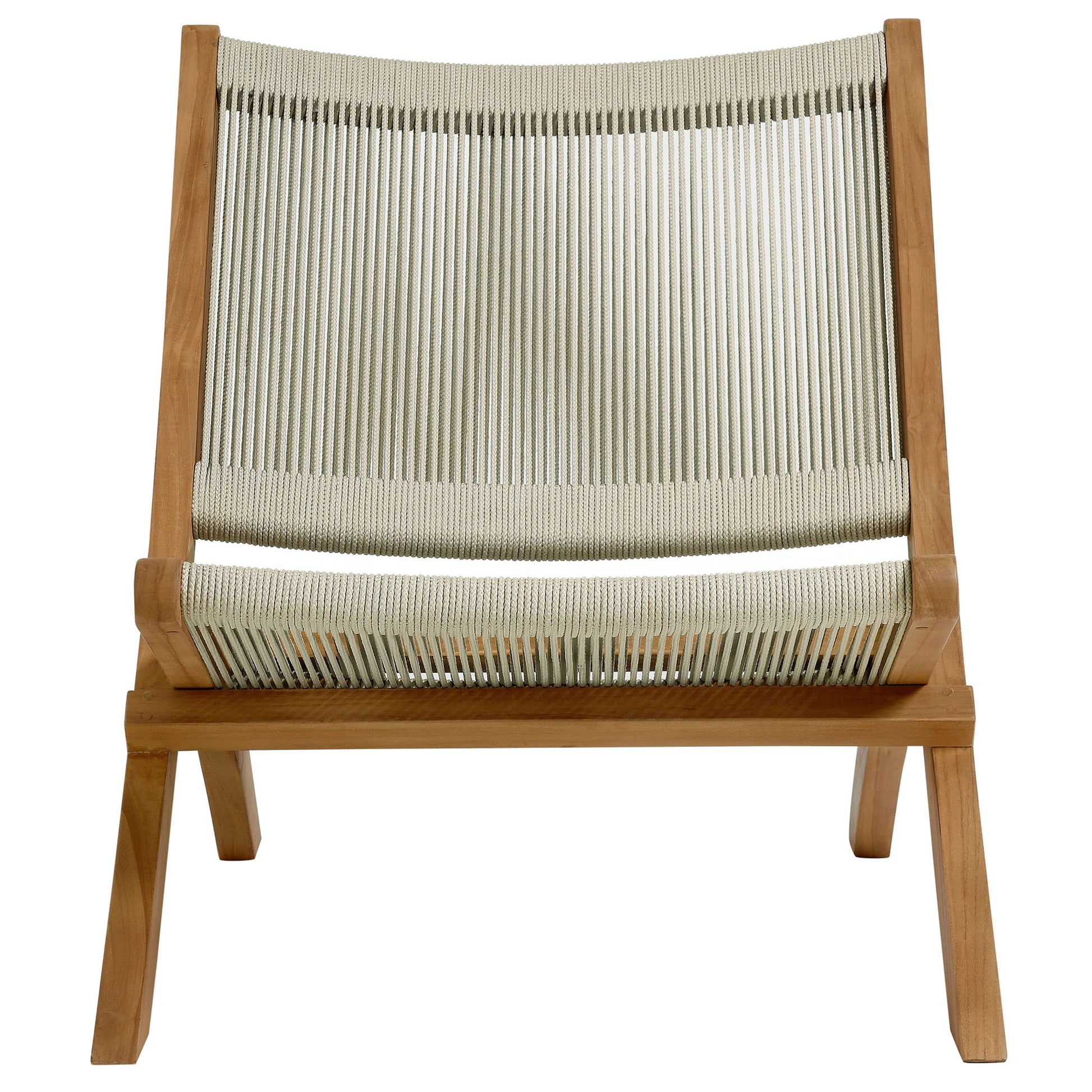 Vienna Outdoor Patio Teak and Rope Folding Accent Lounge Chair by Modway | Outdoor Chairs | Modishstore - 14