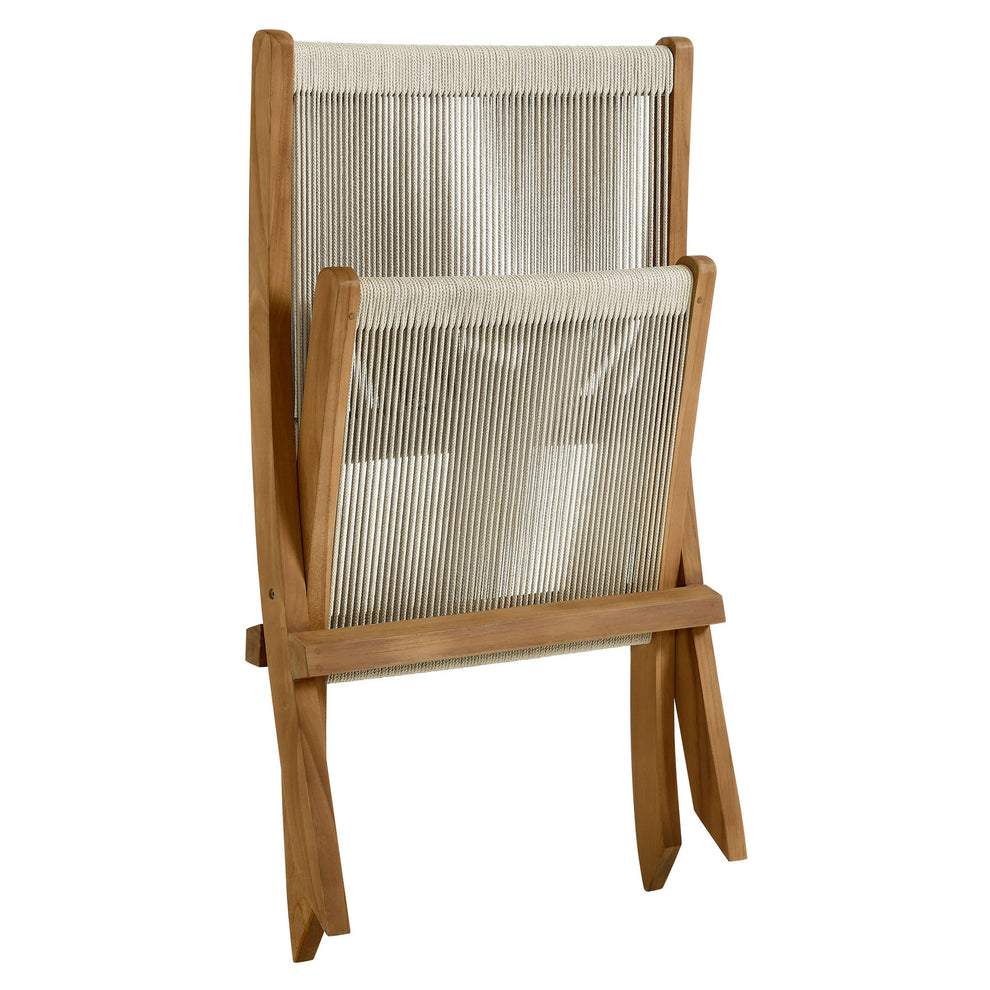 Vienna Outdoor Patio Teak and Rope Folding Accent Lounge Chair by Modway | Outdoor Chairs | Modishstore - 15