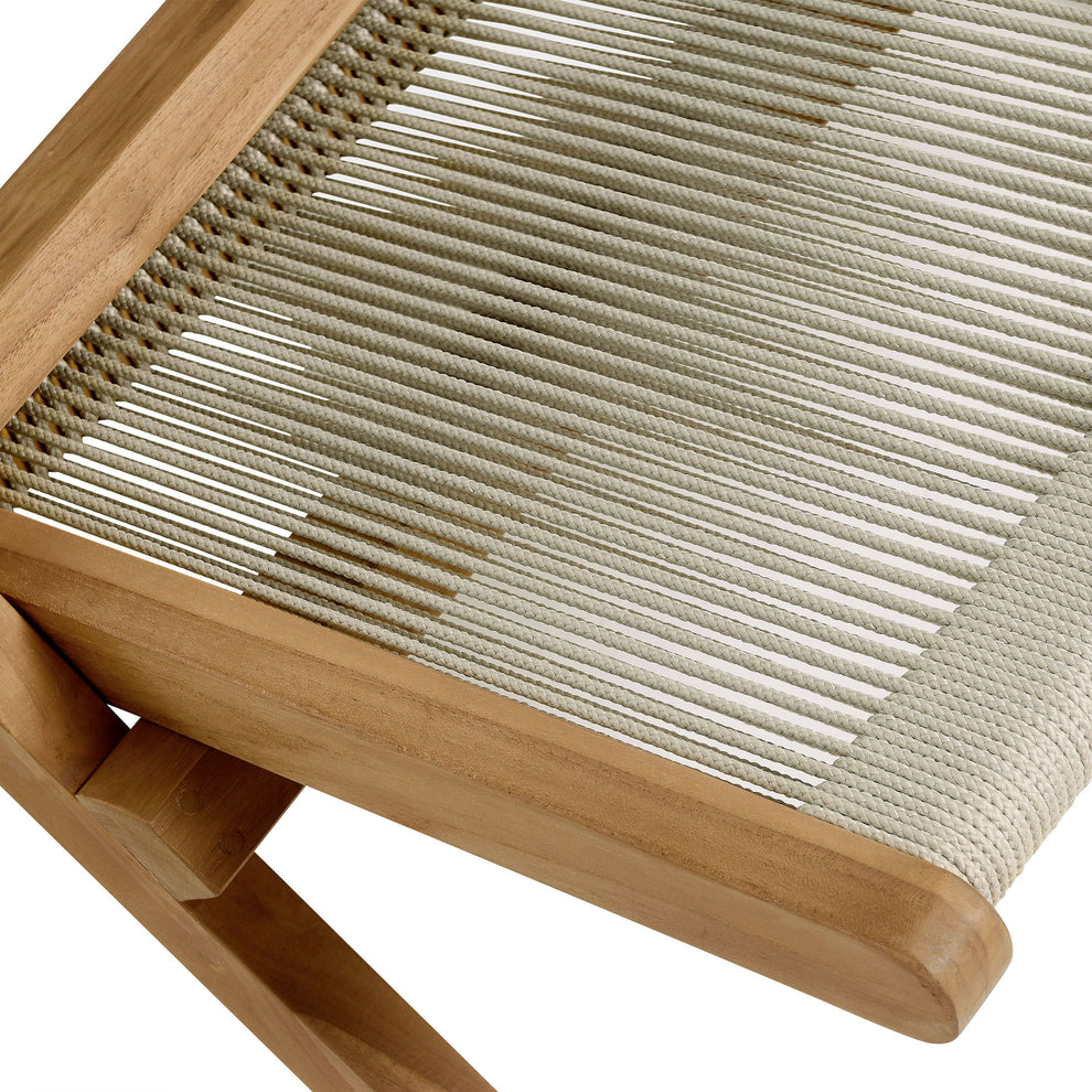 Vienna Outdoor Patio Teak and Rope Folding Accent Lounge Chair by Modway | Outdoor Chairs | Modishstore - 16