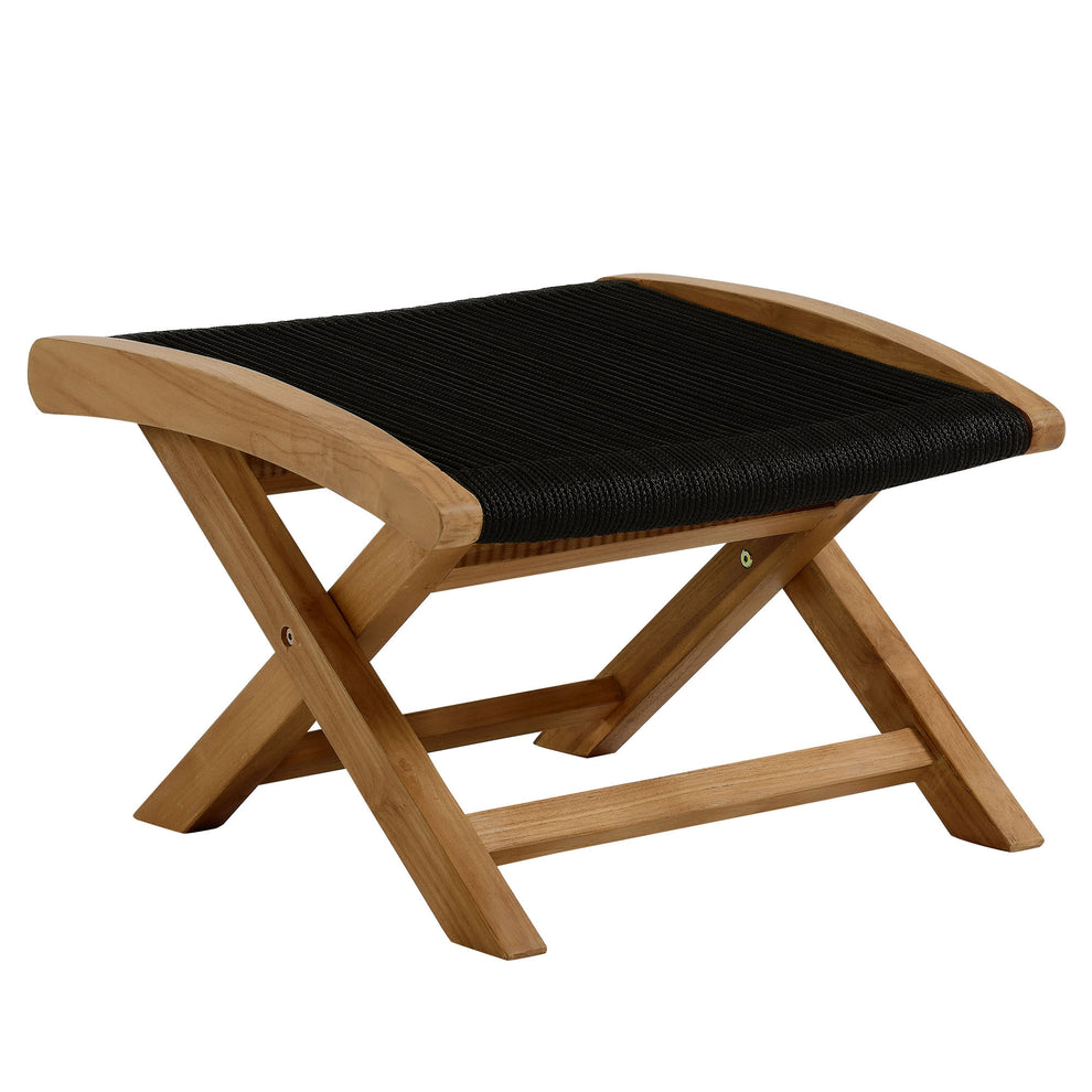 Vienna Outdoor Patio Teak and Rope Folding Ottoman by Modway | Outdoor Chairs | Modishstore - 2