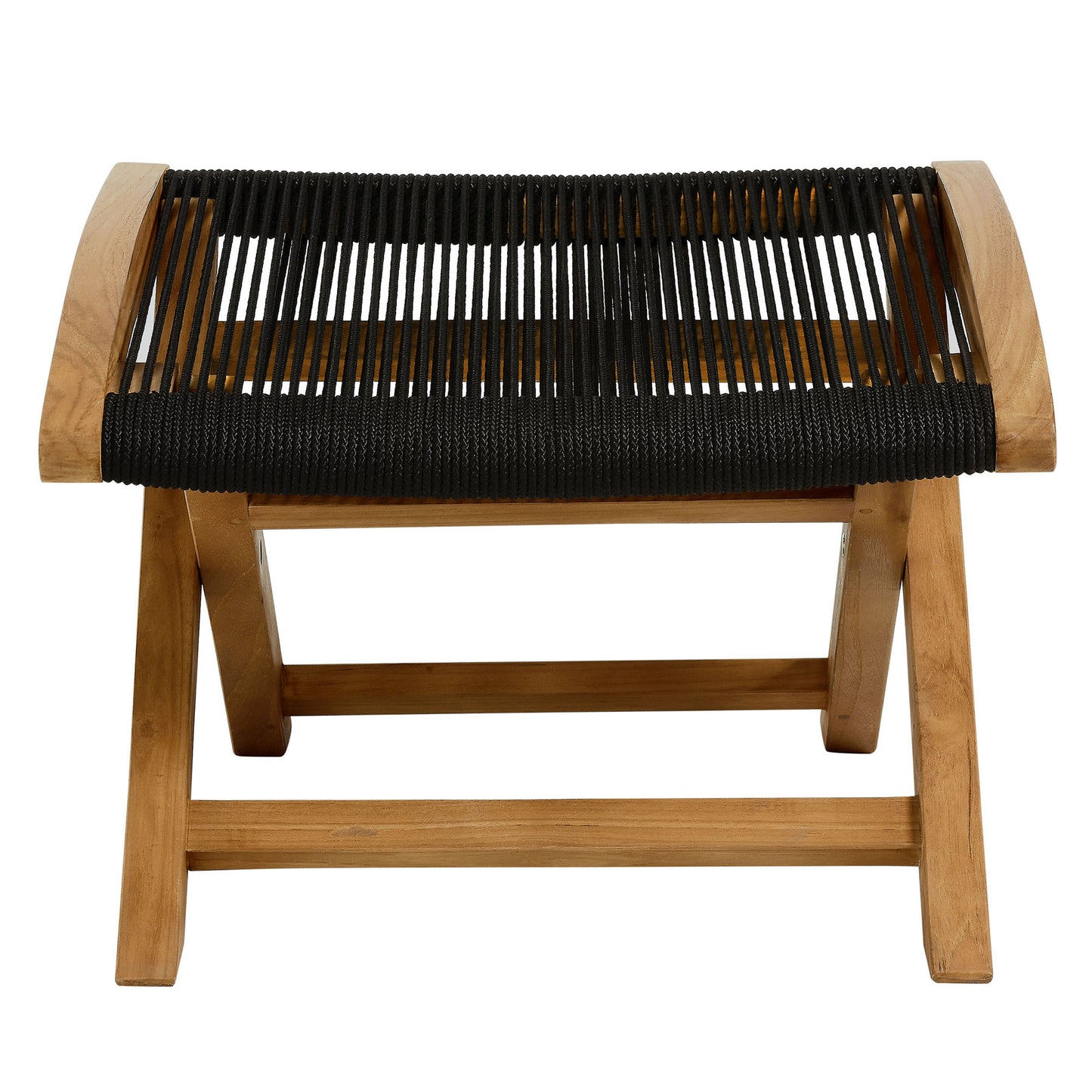 Vienna Outdoor Patio Teak and Rope Folding Ottoman by Modway | Outdoor Chairs | Modishstore - 4