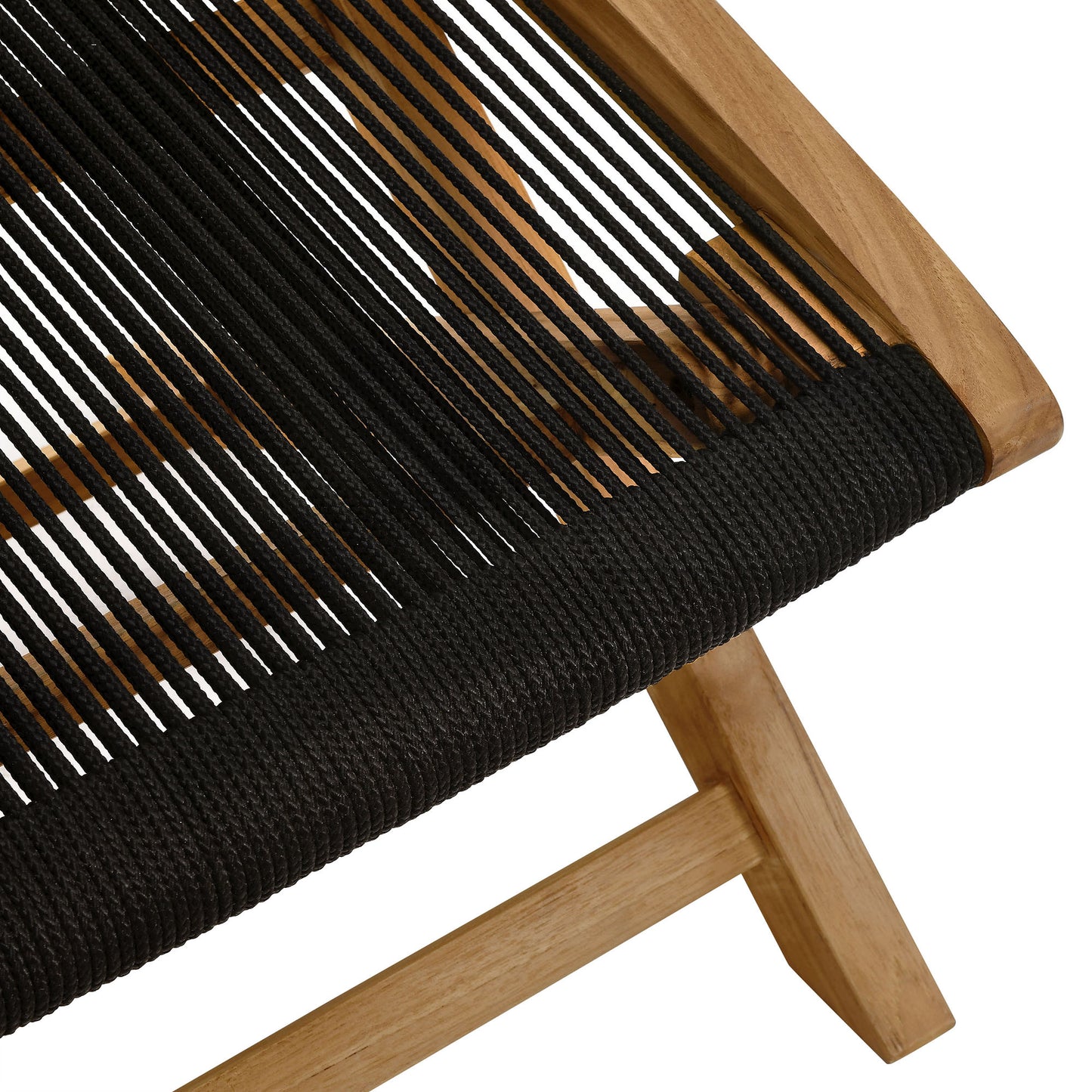 Vienna Outdoor Patio Teak and Rope Folding Ottoman by Modway | Outdoor Chairs | Modishstore - 6