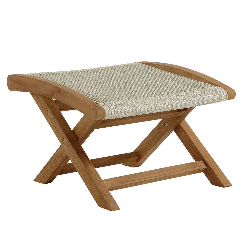 Vienna Outdoor Patio Teak and Rope Folding Ottoman by Modway | Outdoor Chairs | Modishstore - 10