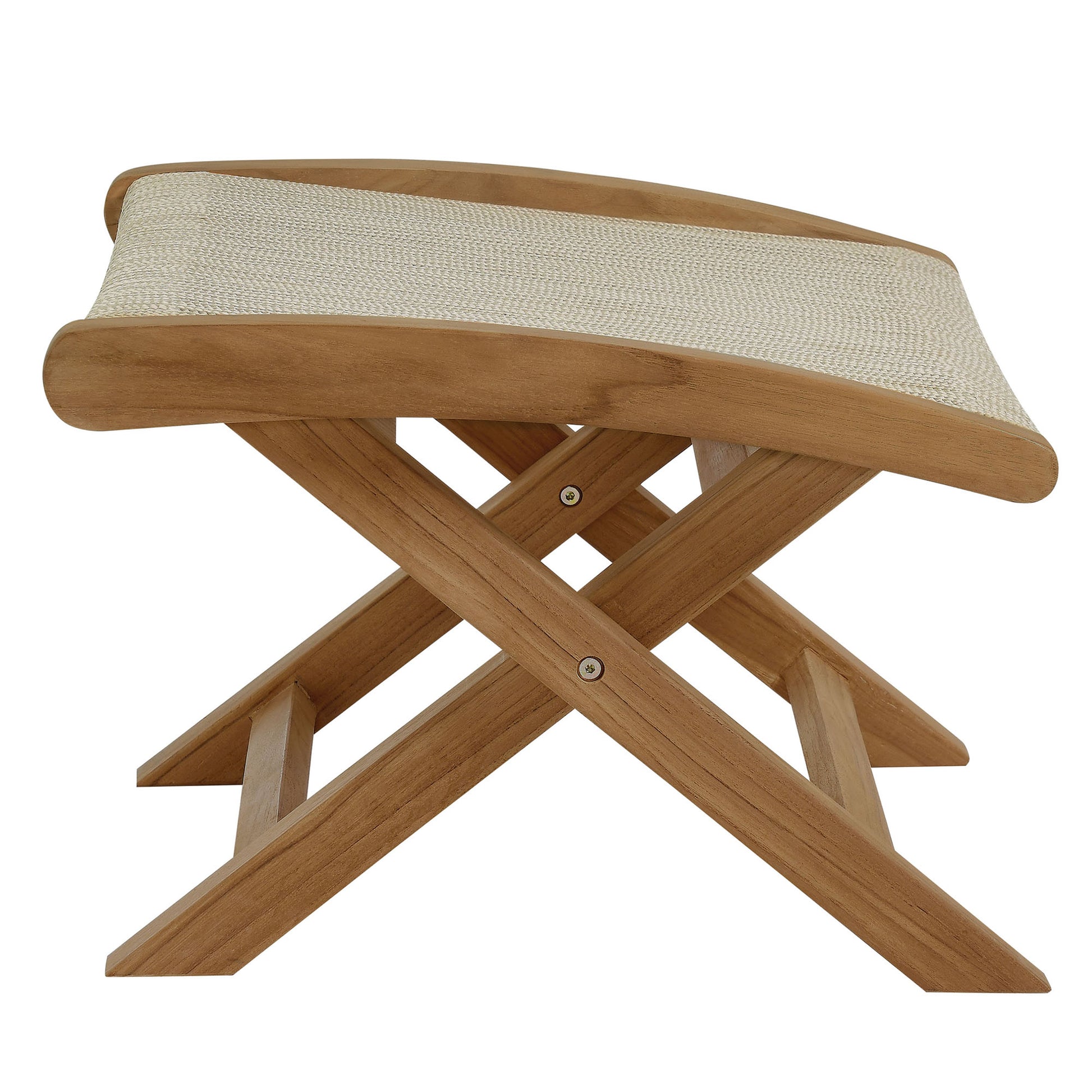 Vienna Outdoor Patio Teak and Rope Folding Ottoman by Modway | Outdoor Chairs | Modishstore - 11