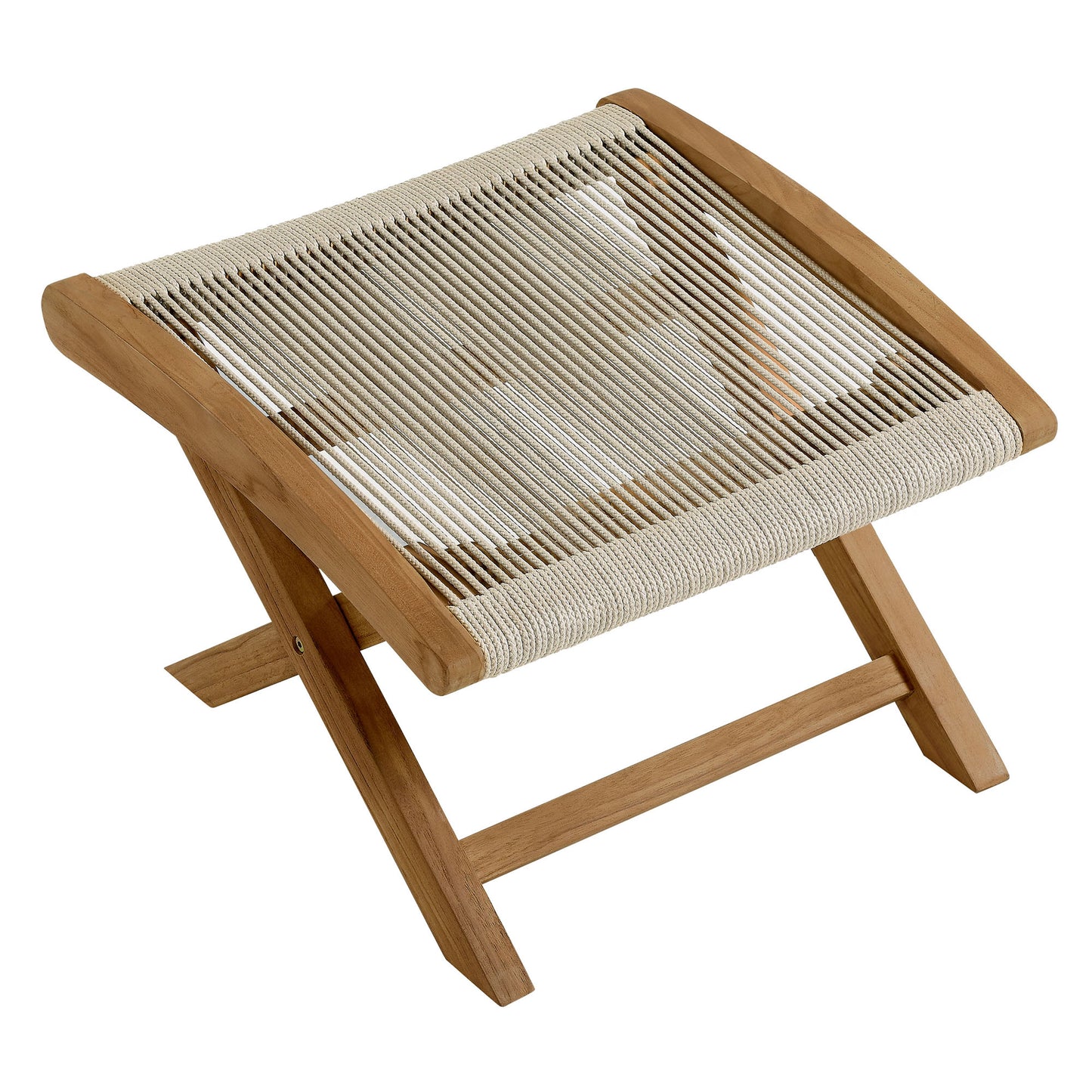 Vienna Outdoor Patio Teak and Rope Folding Ottoman by Modway | Outdoor Chairs | Modishstore - 13
