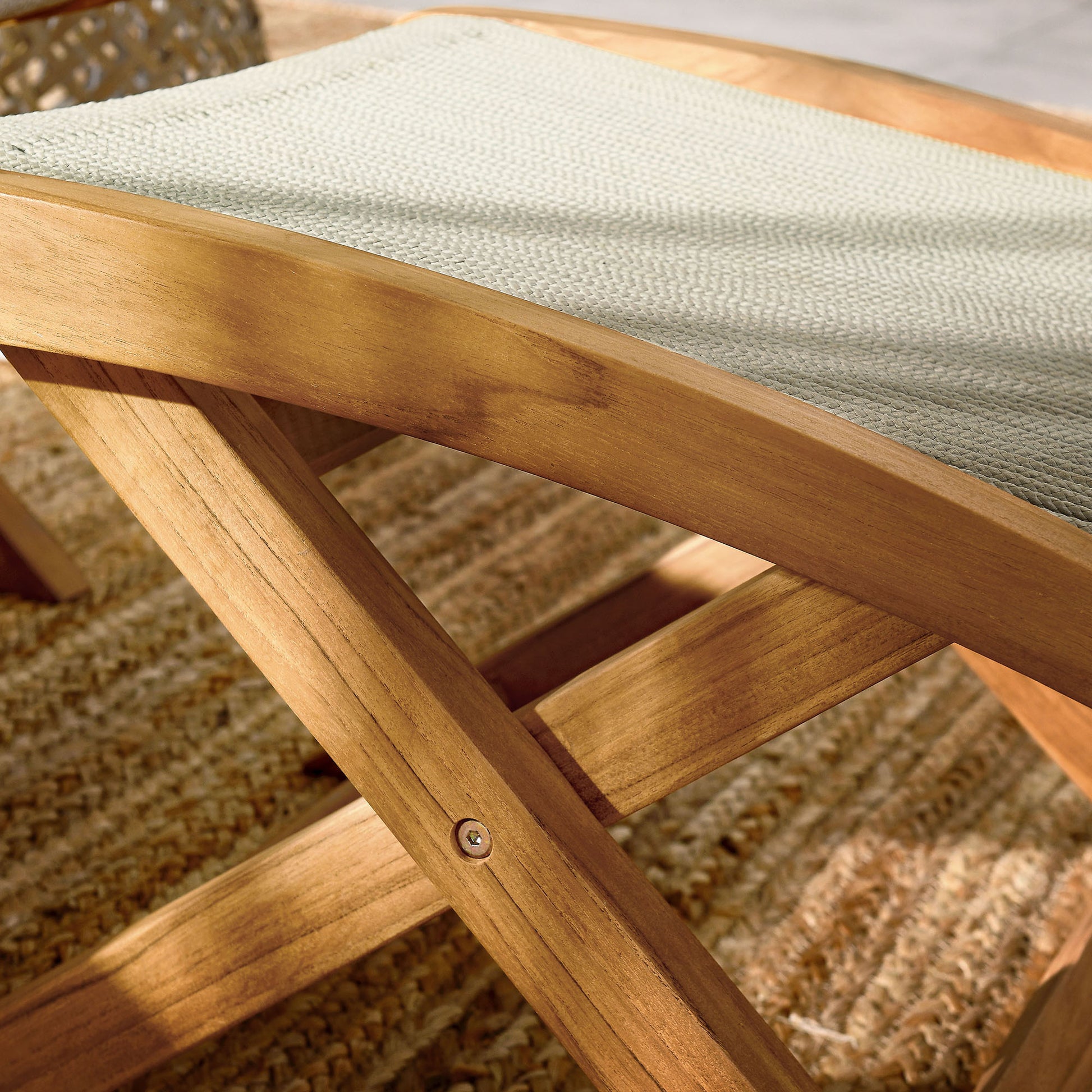 Vienna Outdoor Patio Teak and Rope Folding Ottoman by Modway | Outdoor Chairs | Modishstore - 15